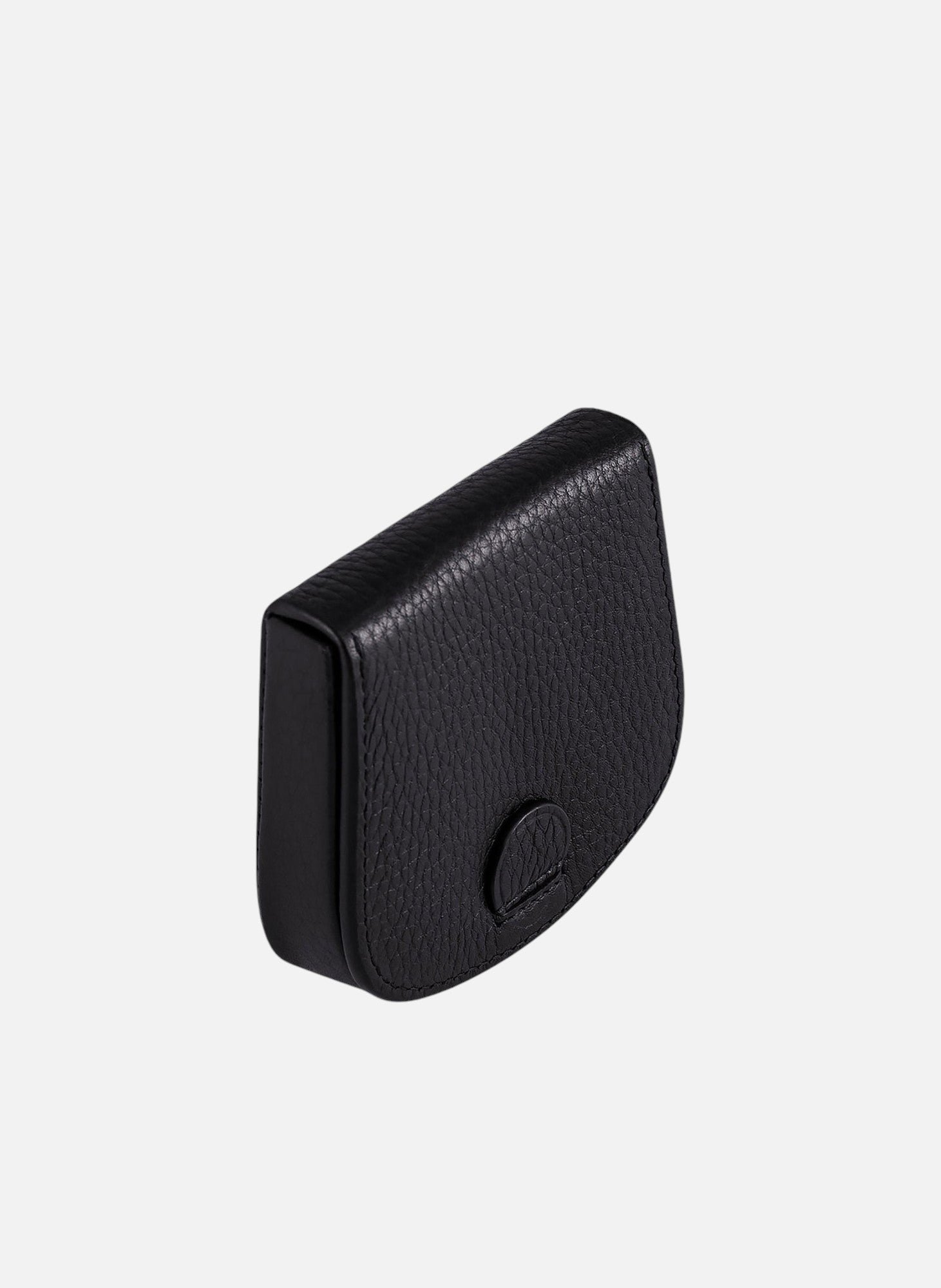 Porte monnaie cuvette charles en cuir grainé LE TANNEUR Noir