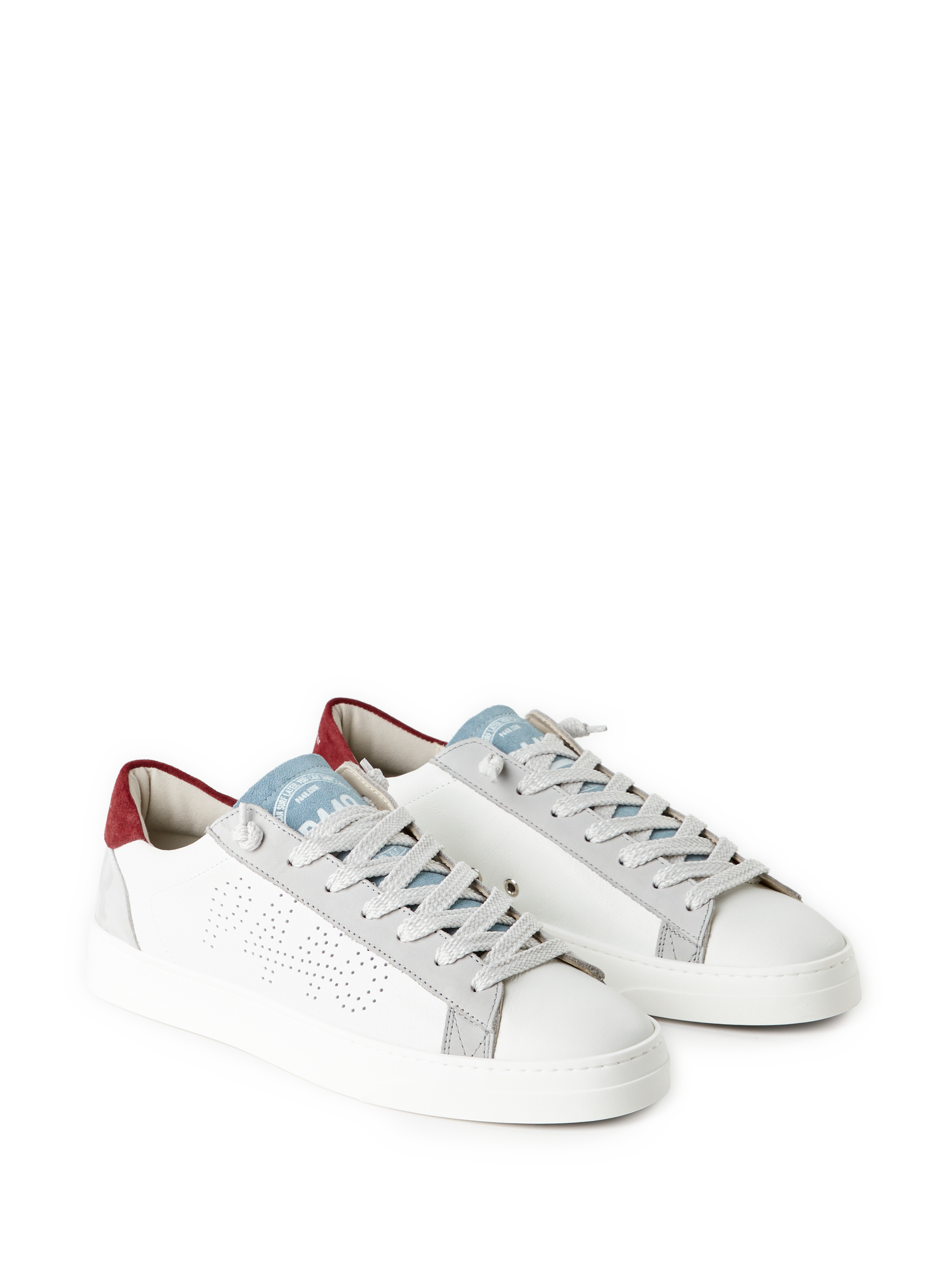 Bi-material sneakers P448 White