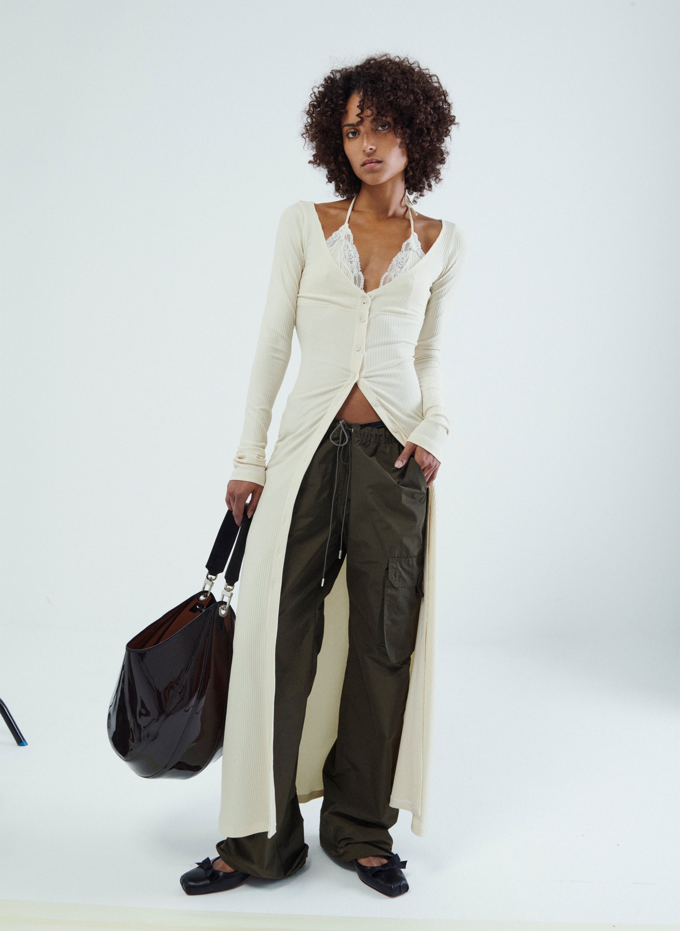 Robe en jersey côtelé avec soutien-gorge intégré VAILLANT Blanc