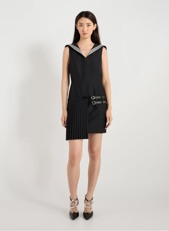 Asymmetric mini dress with sailor collar Black Coperni - Women | Printemps.com Asymmetric mini dress with sailor collar Black Coperni - Women | Printemps.com