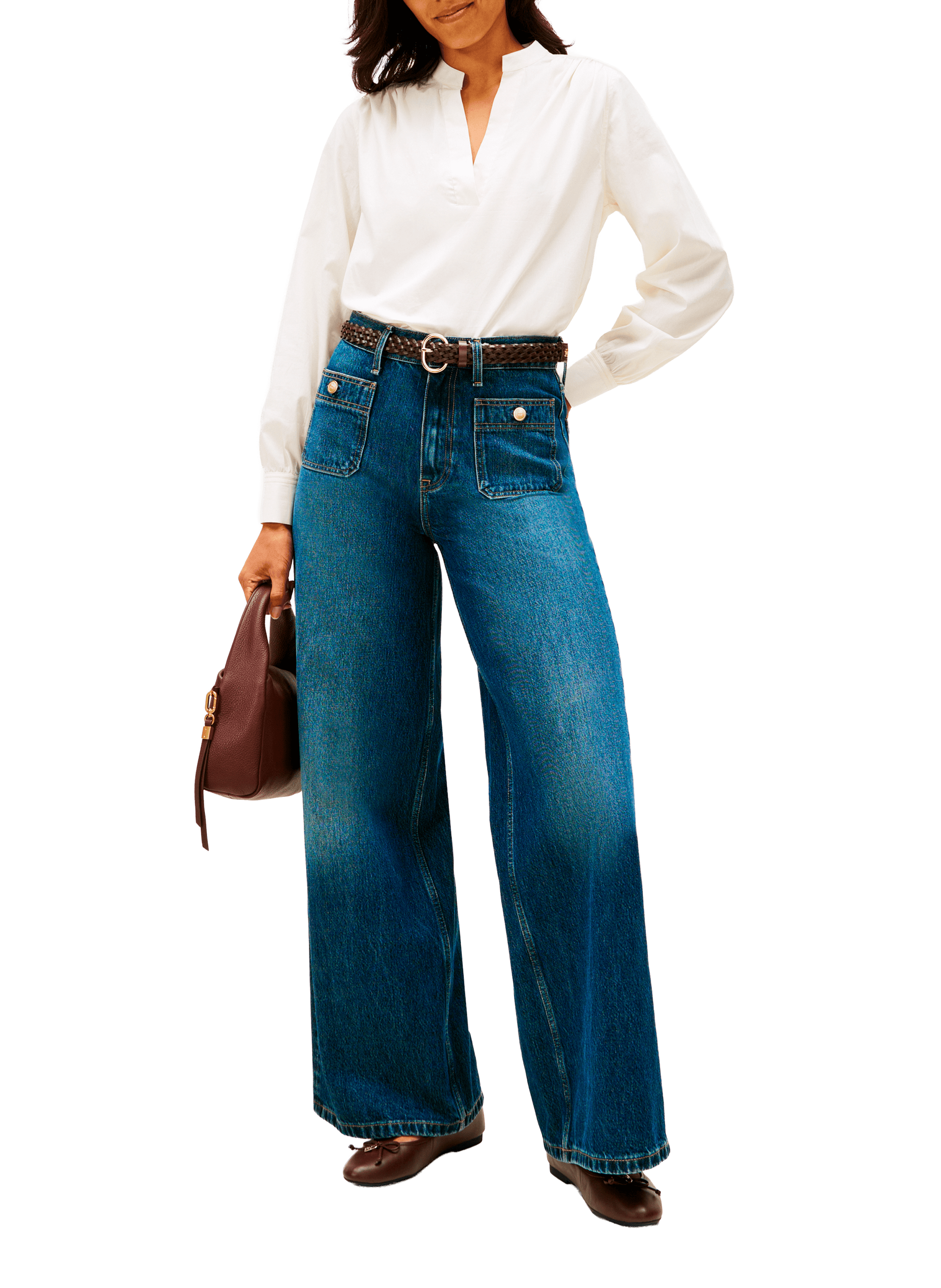 Jean ample en coton déla vé TOMMY HILFIGER Bleu