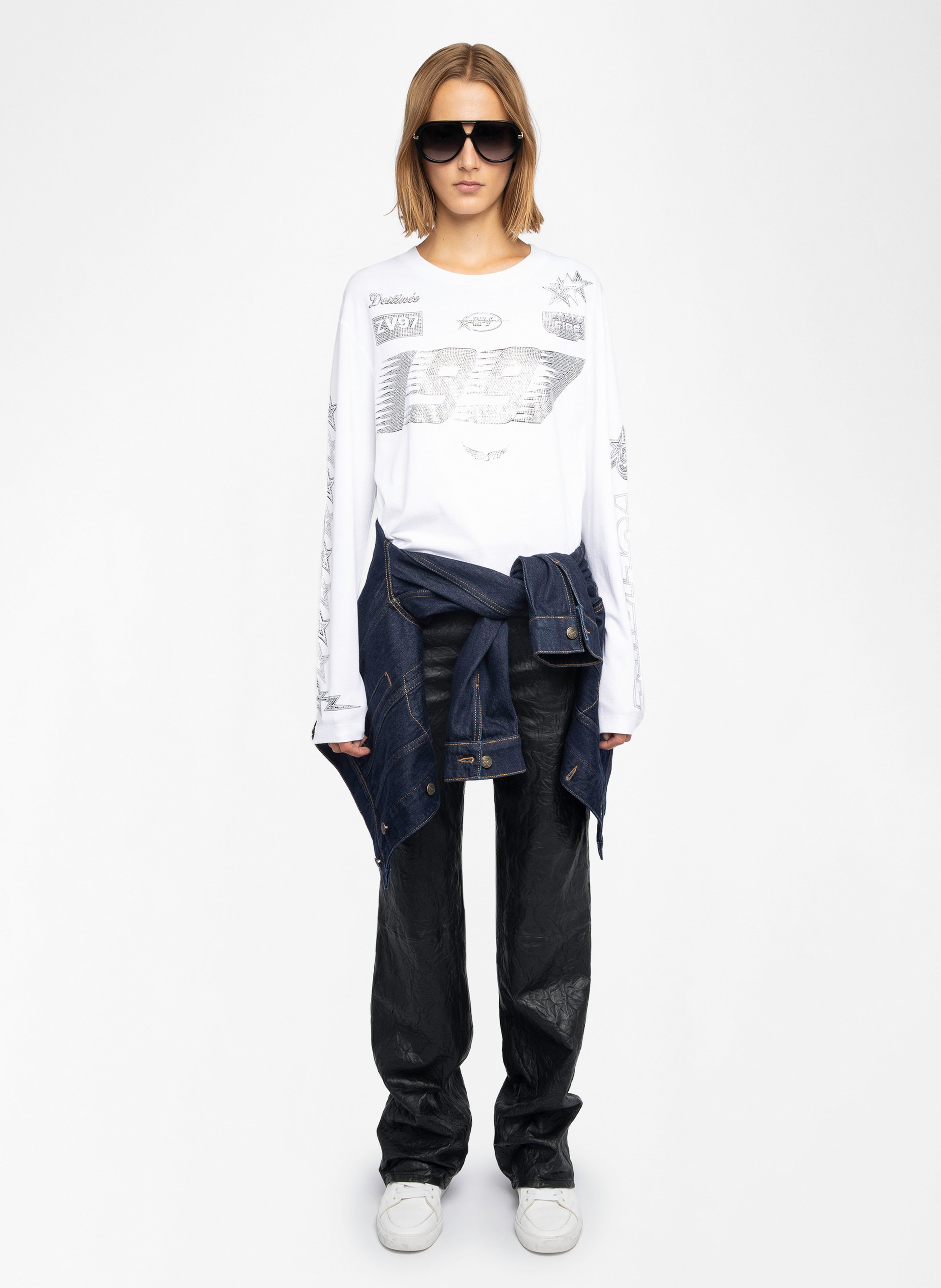 Tee-shirt col rond en coton io ZADIG&VOLTAIRE Blanc