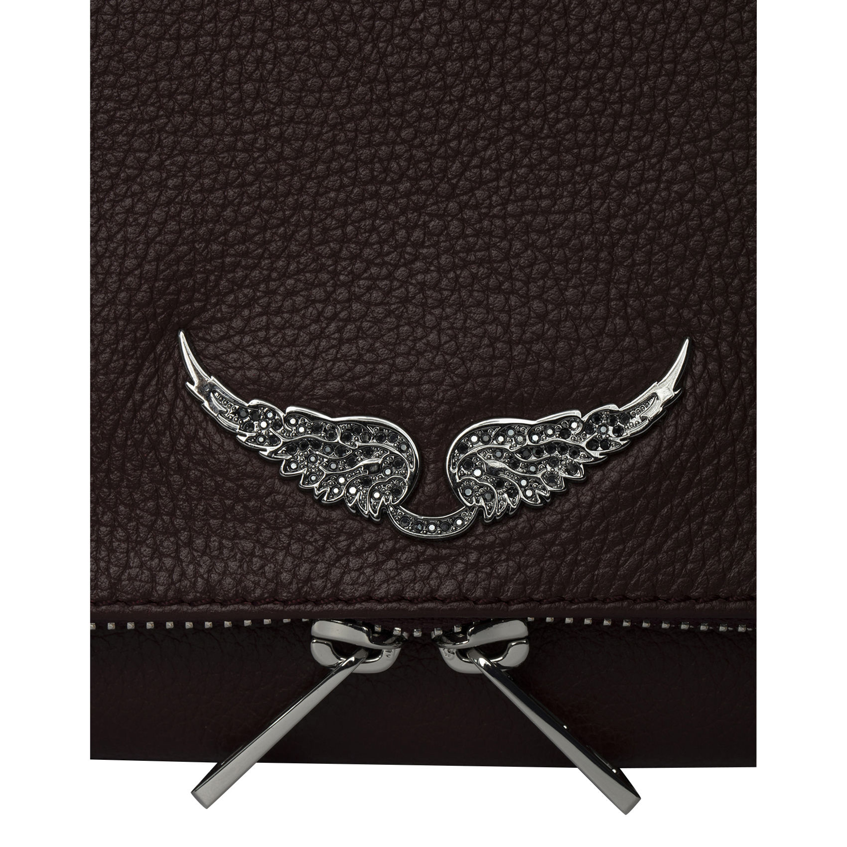 Pochette en cuir rock ZADIG&VOLTAIRE Rouge