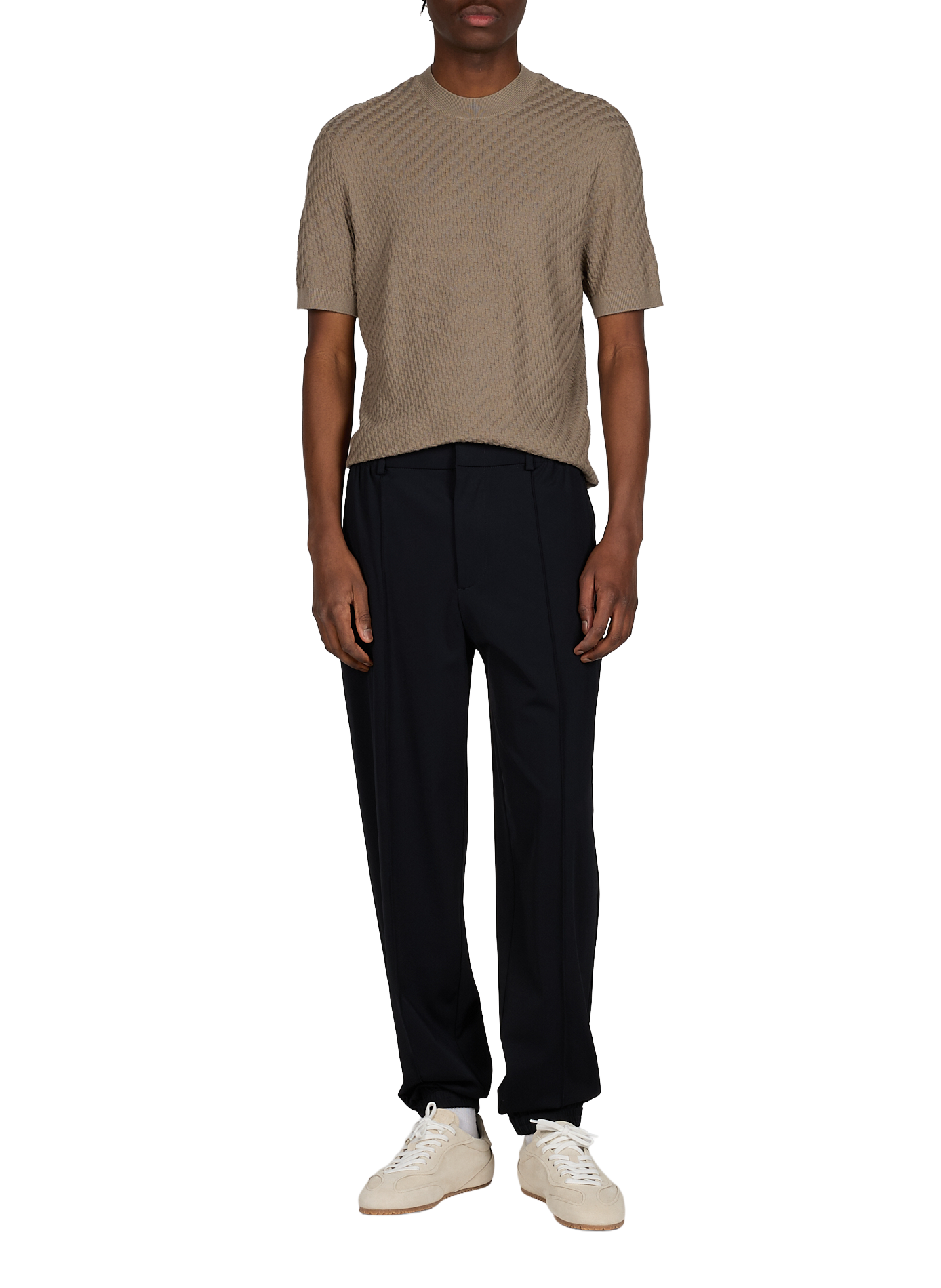 Pantalon ample uni EMPORIO ARMANI Bleu