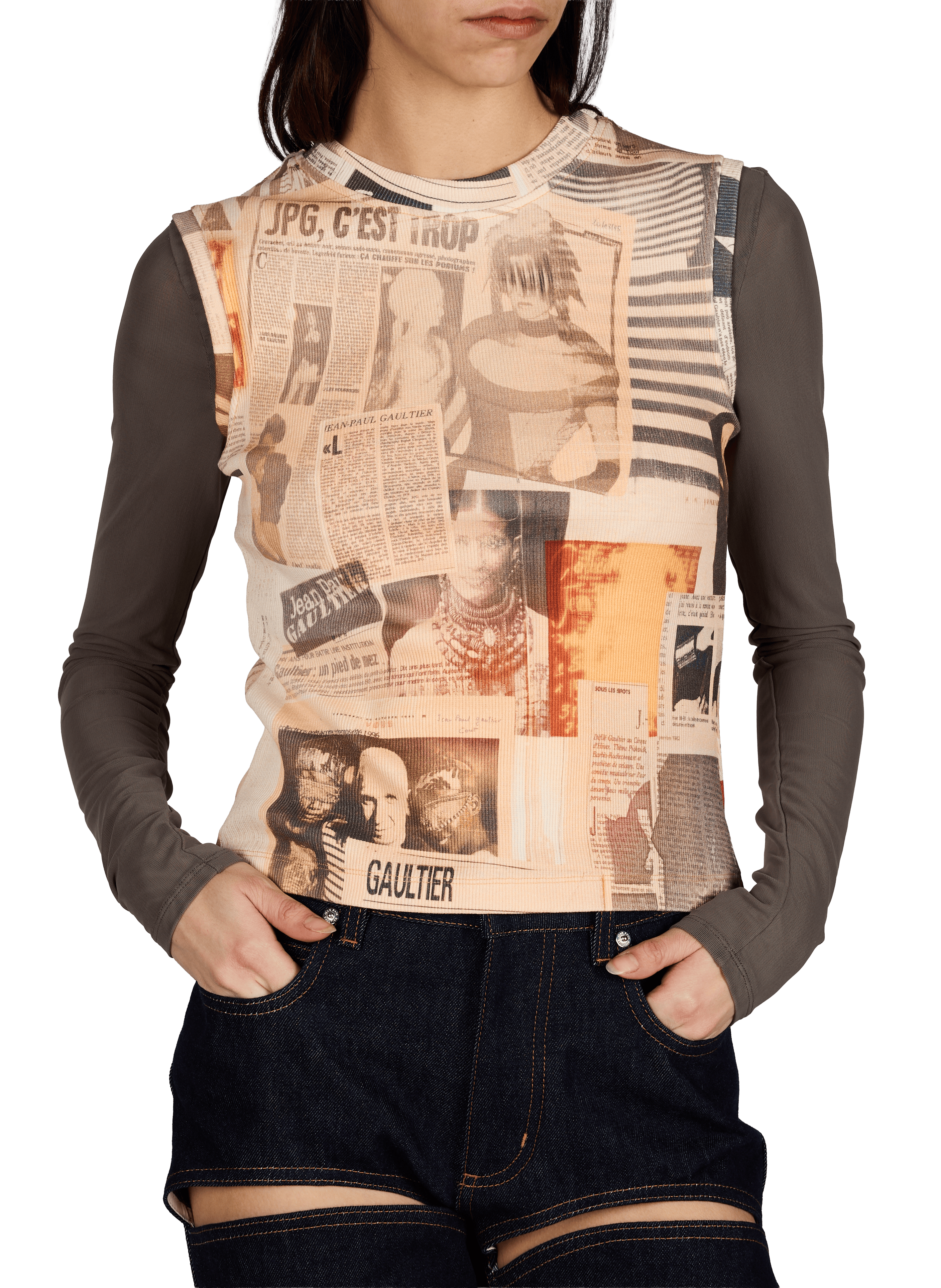 Printed cotton blend top JEAN PAUL GAULTIER Multicolour