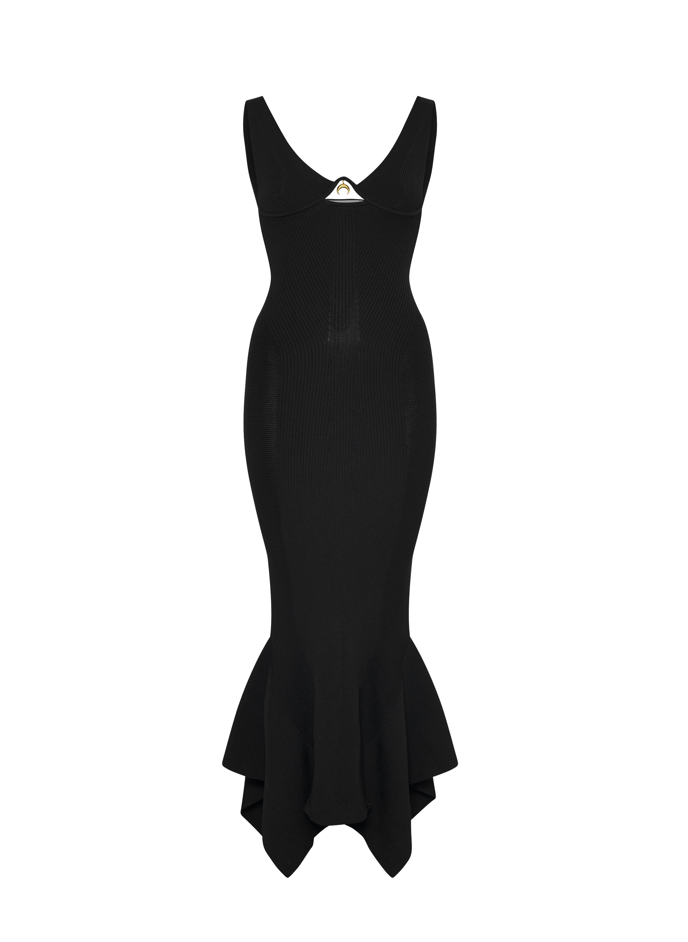 Robe longue à bretelles en maille MARINE SERRE Zwart