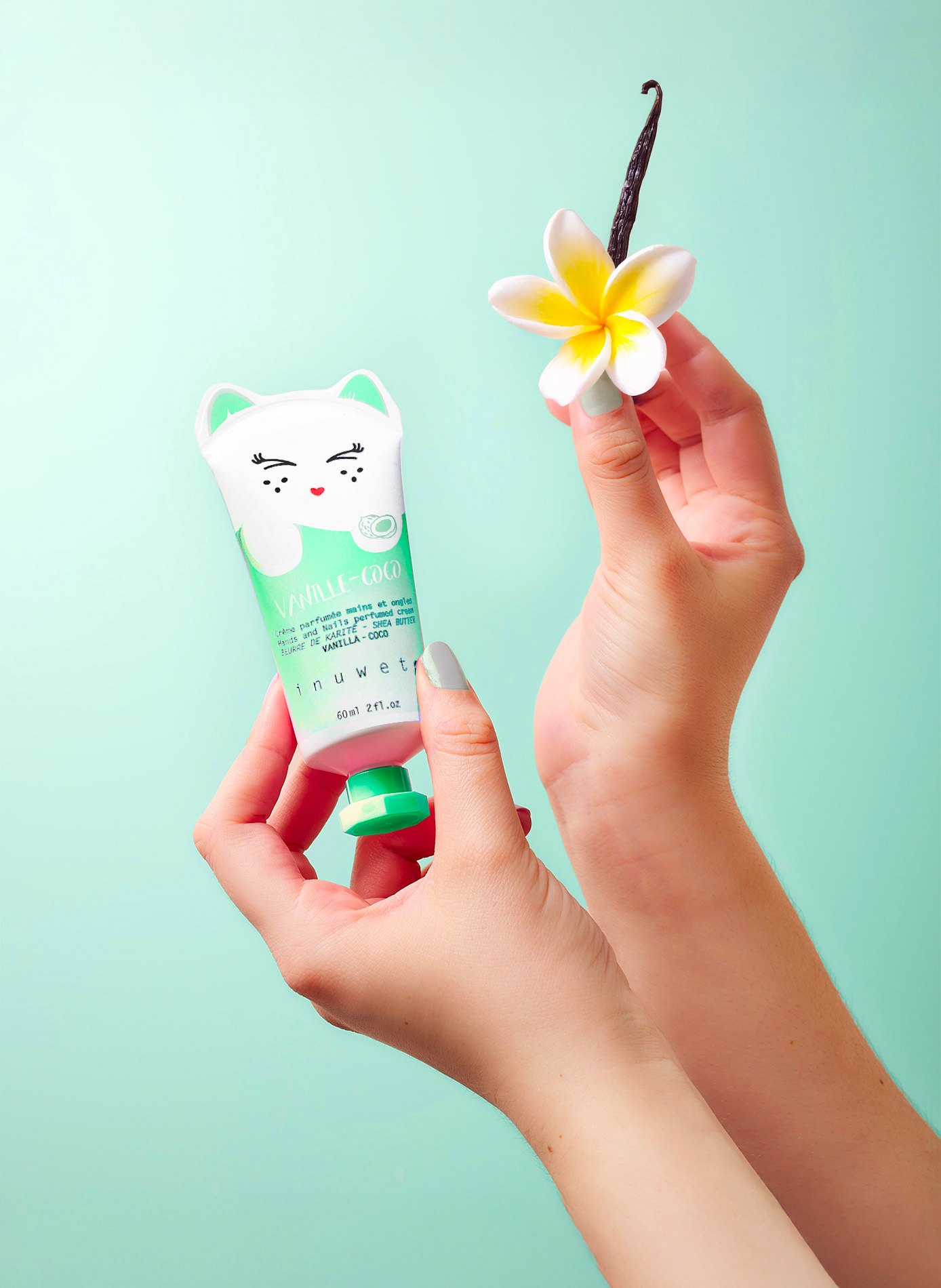 Crème mains naturelle et vegan - Vanille coco INUWET No color