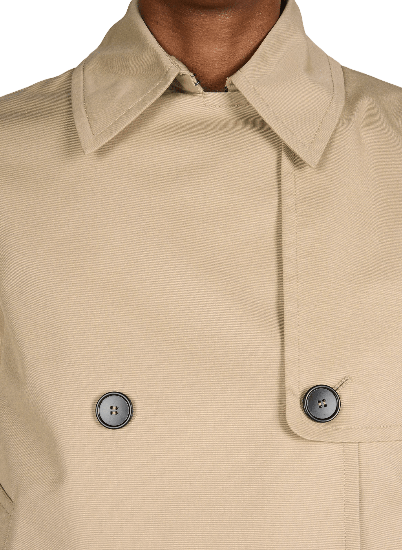 Flared plain mixed cotton raincoat MAX MARA WEEK END Beige
