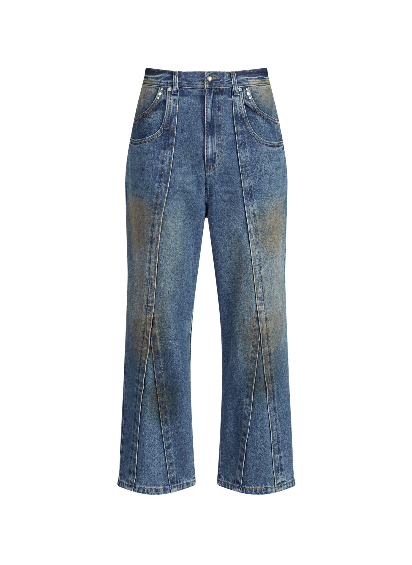 Cotton front pleat jeans ANDERSSON BELL Blue