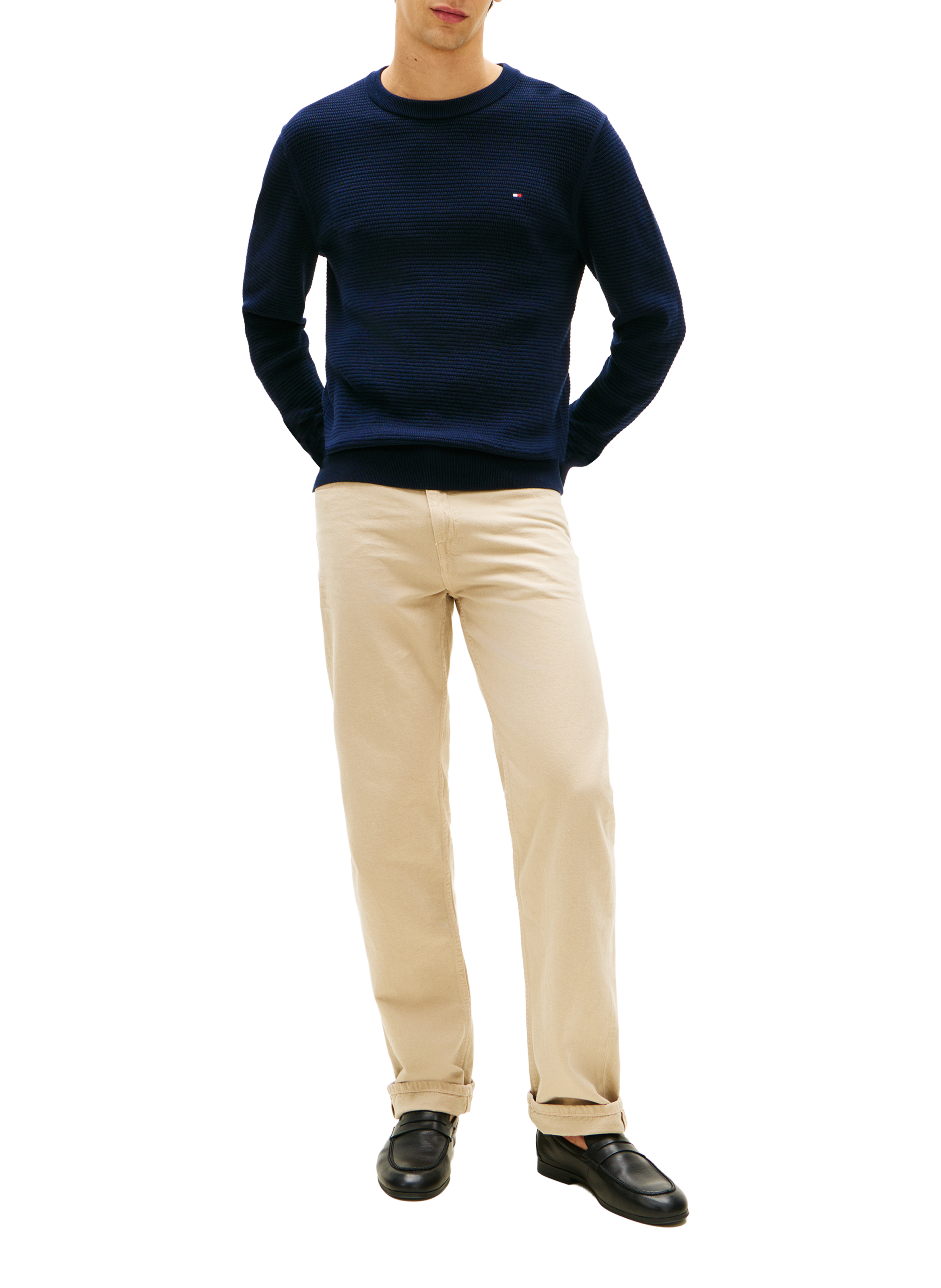 Ribbed cotton jumper TOMMY HILFIGER Blue