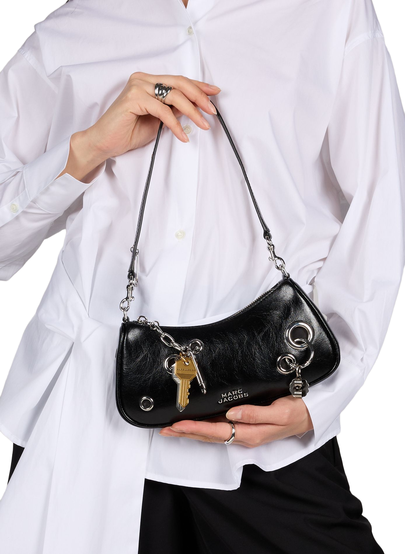 Leather bag with key patches MARC JACOBS Black