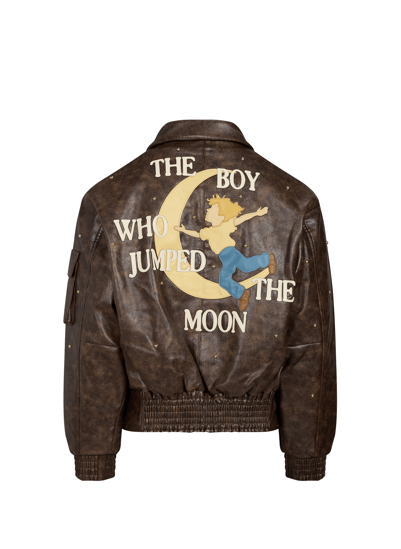 Patchwork bomber jacket with patches on the front and back KIDSUPER Brown