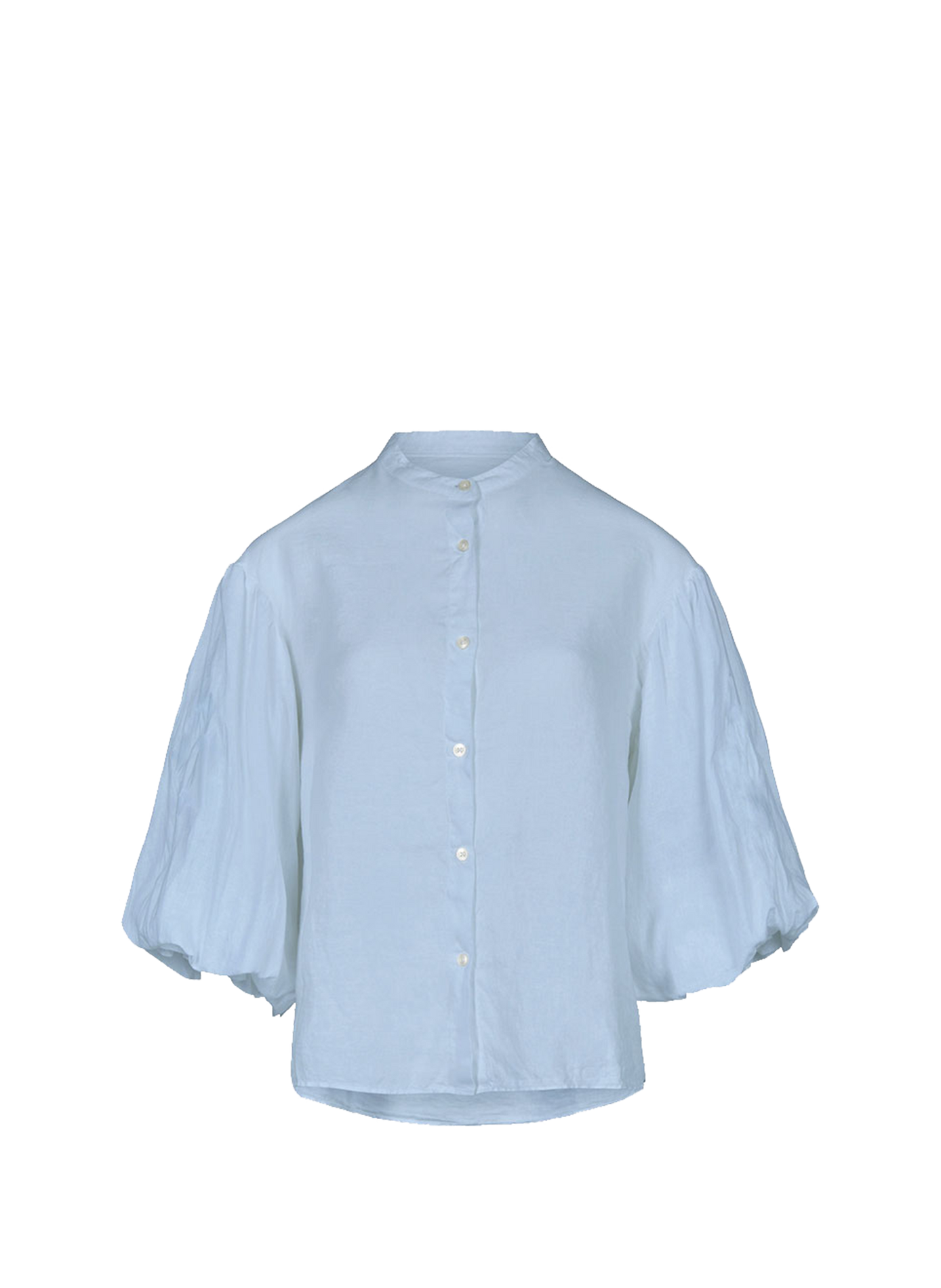 Chemise à manches bouffantes en lin MR MOOD Bleu