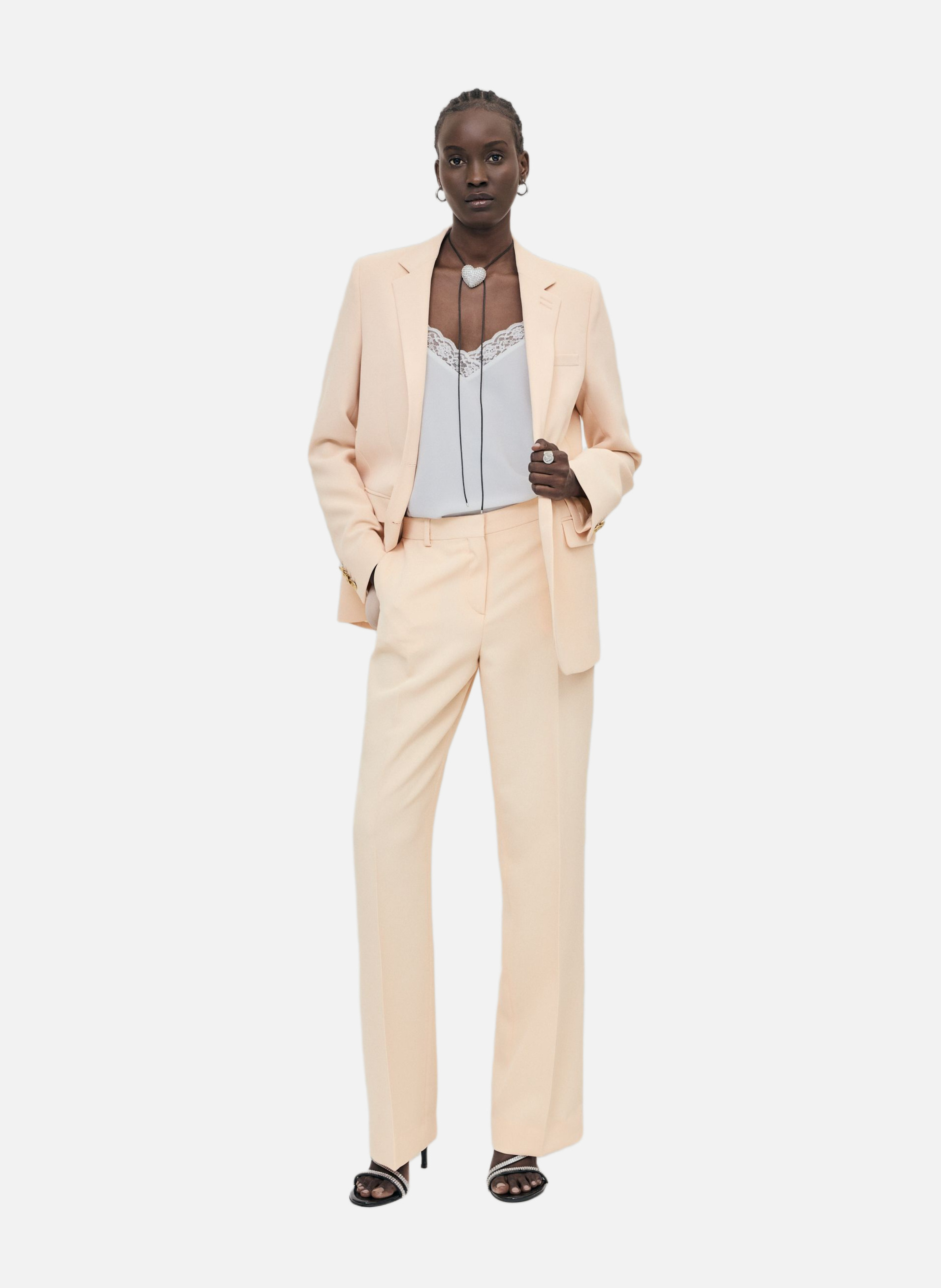 Pantalon de tailleur droit THE KOOPLES Orange