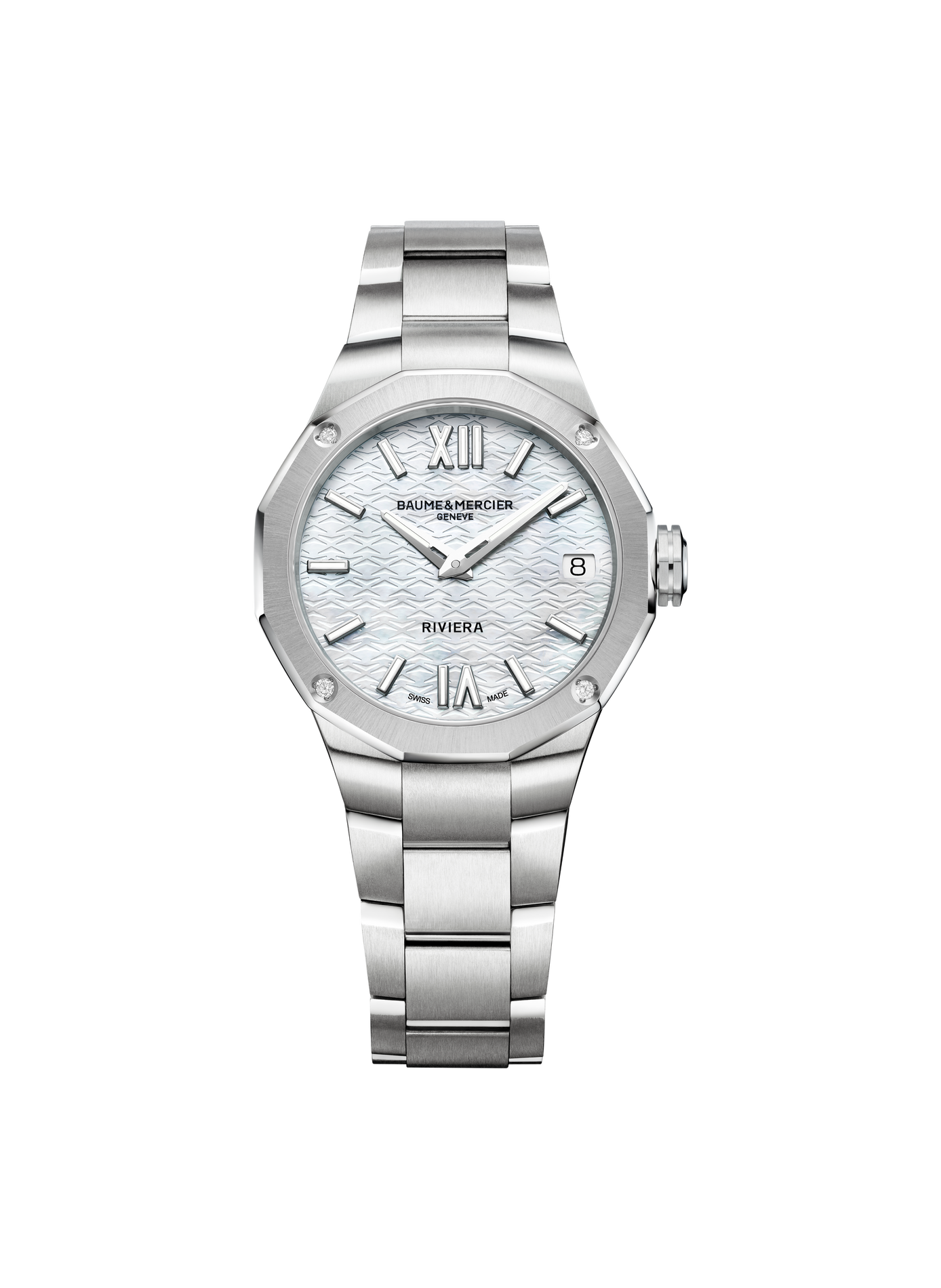 Montre quartz Riviera en acier inoxydable BAUME & MERCIER Blanc