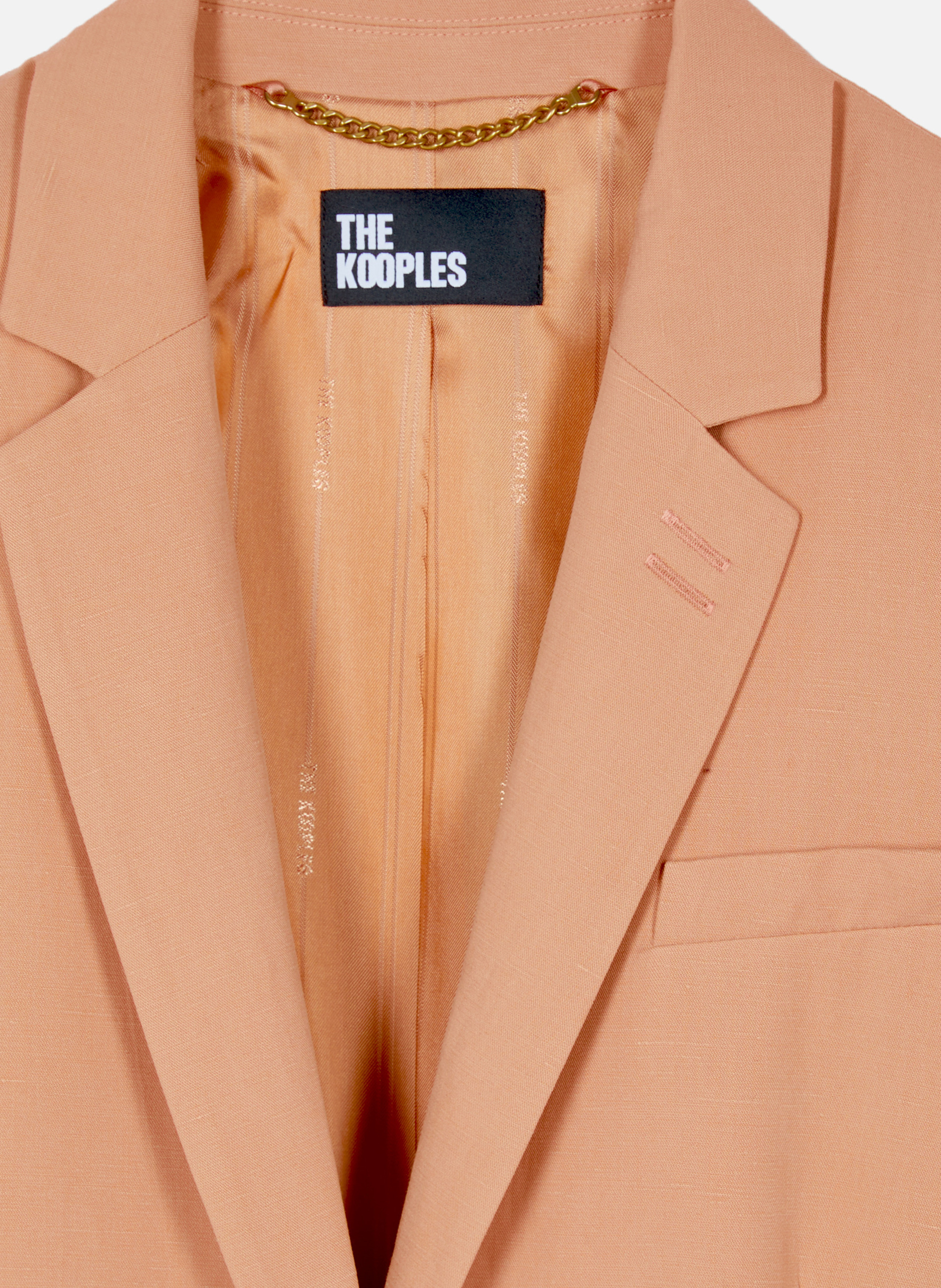 Veste de tailleur droite en lin et coton THE KOOPLES Marron