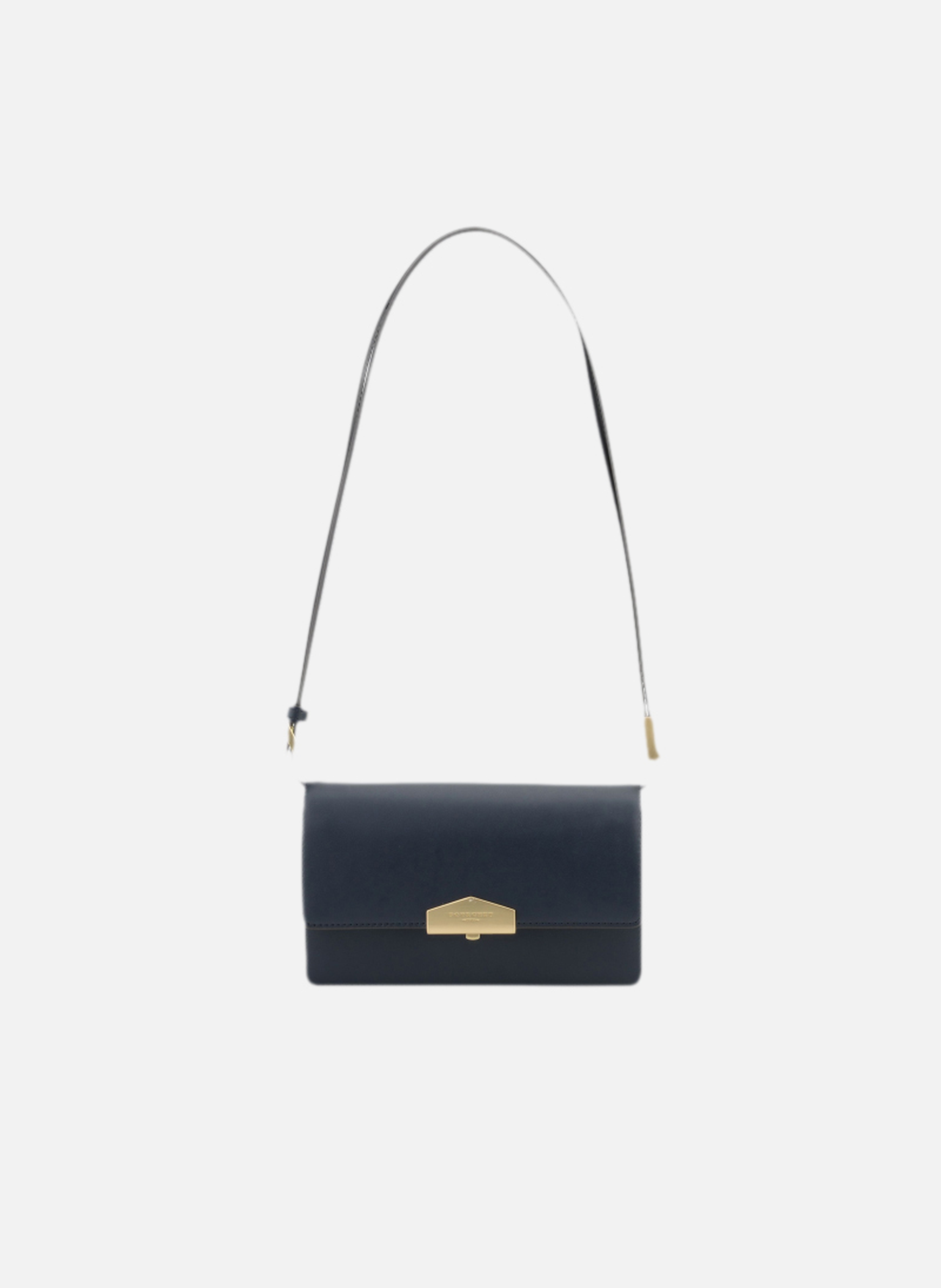 Anjou | sac porté épaule pm en cuir lisse  Marine