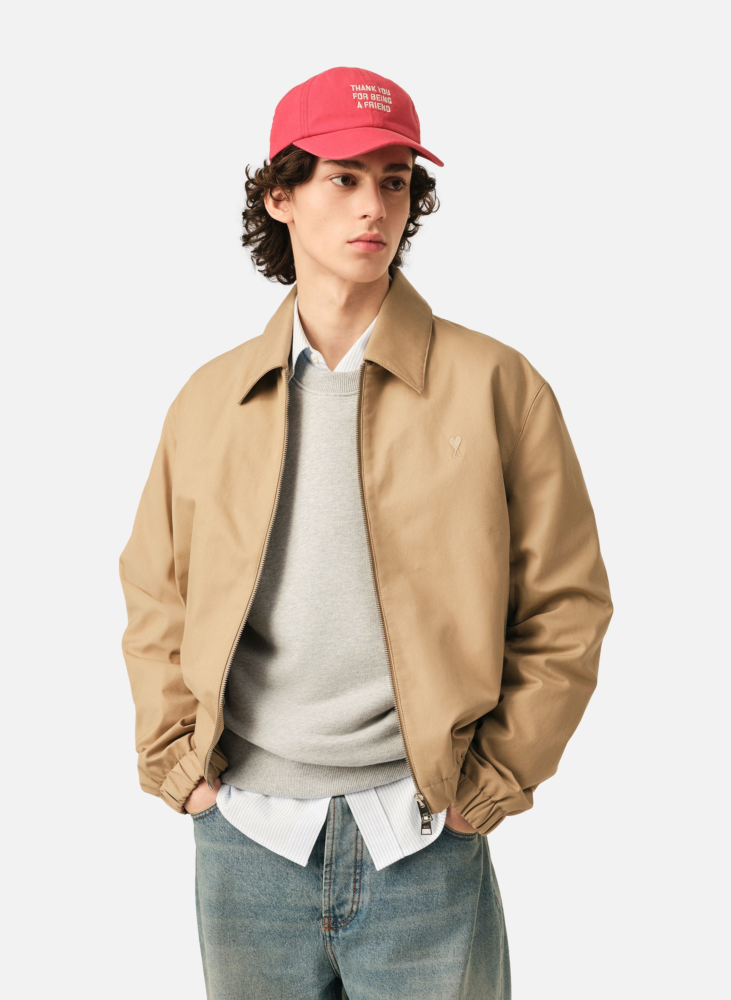 Blouson rembourré en coton ami de coeur AMI PARIS Beige