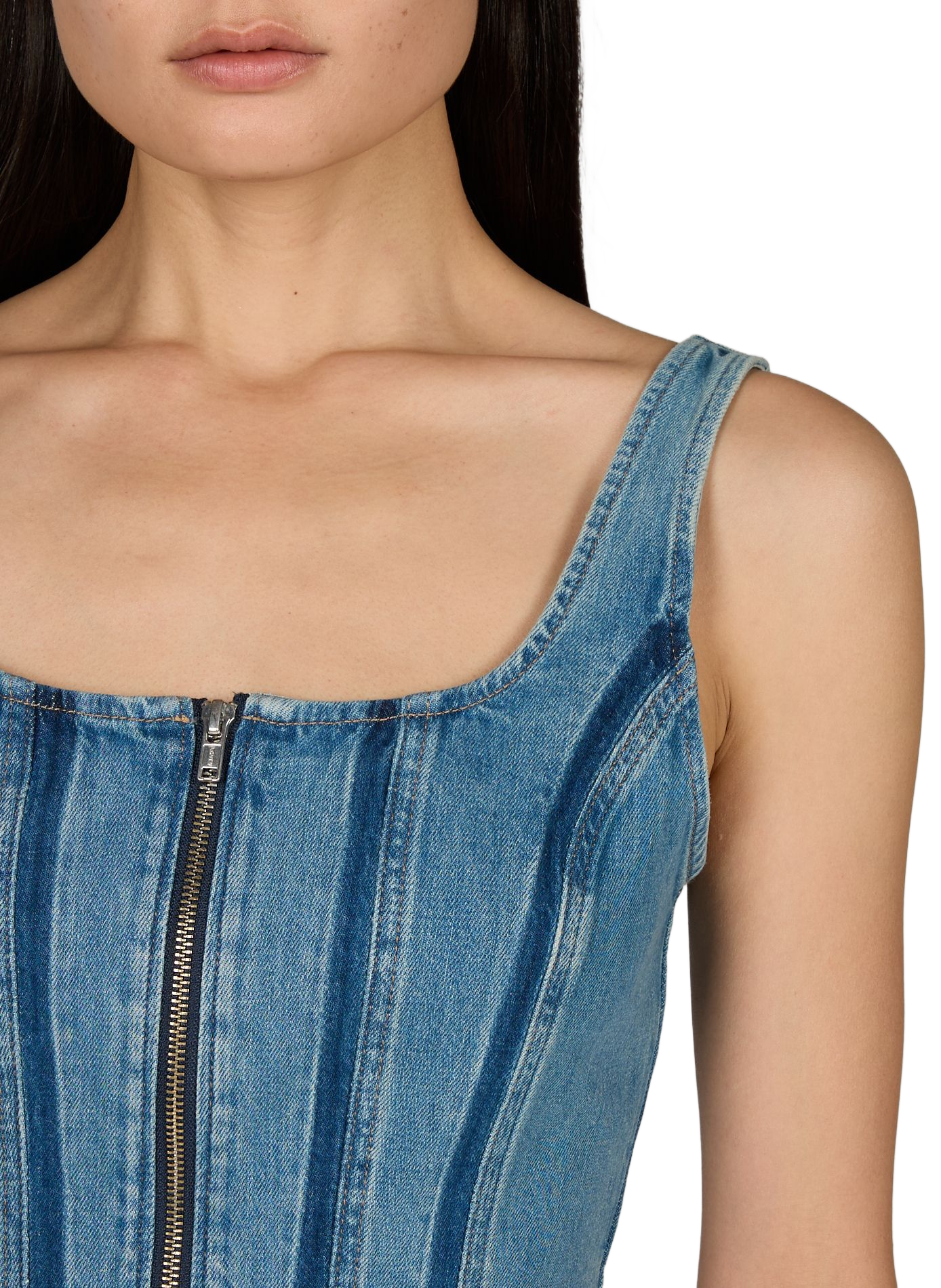 Bustier denim avec zip avant en coton mélangé LEVI'S Bleu
