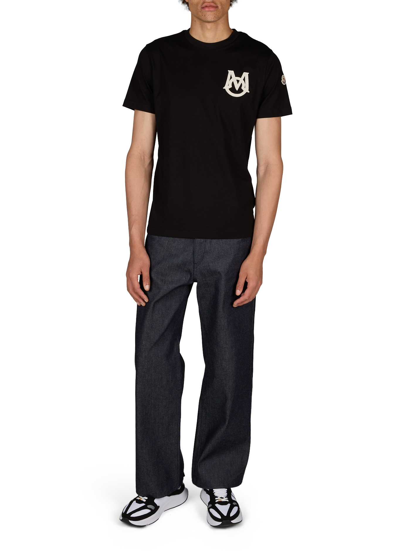 Gerader Baumwoll-T-Shirt MONCLER Schwarz