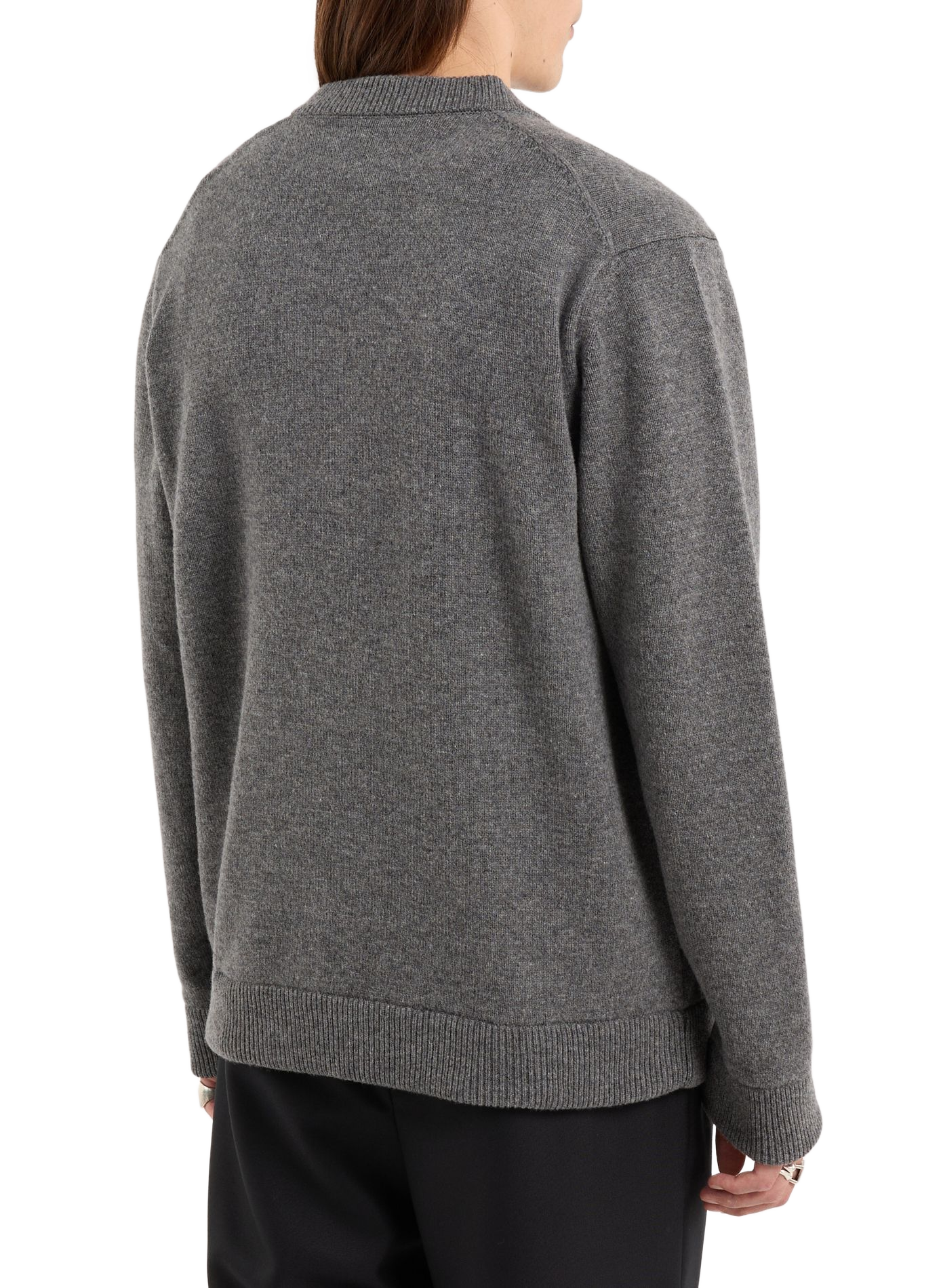 Oversized wool V-neck sweater SAISON 1865 Grey