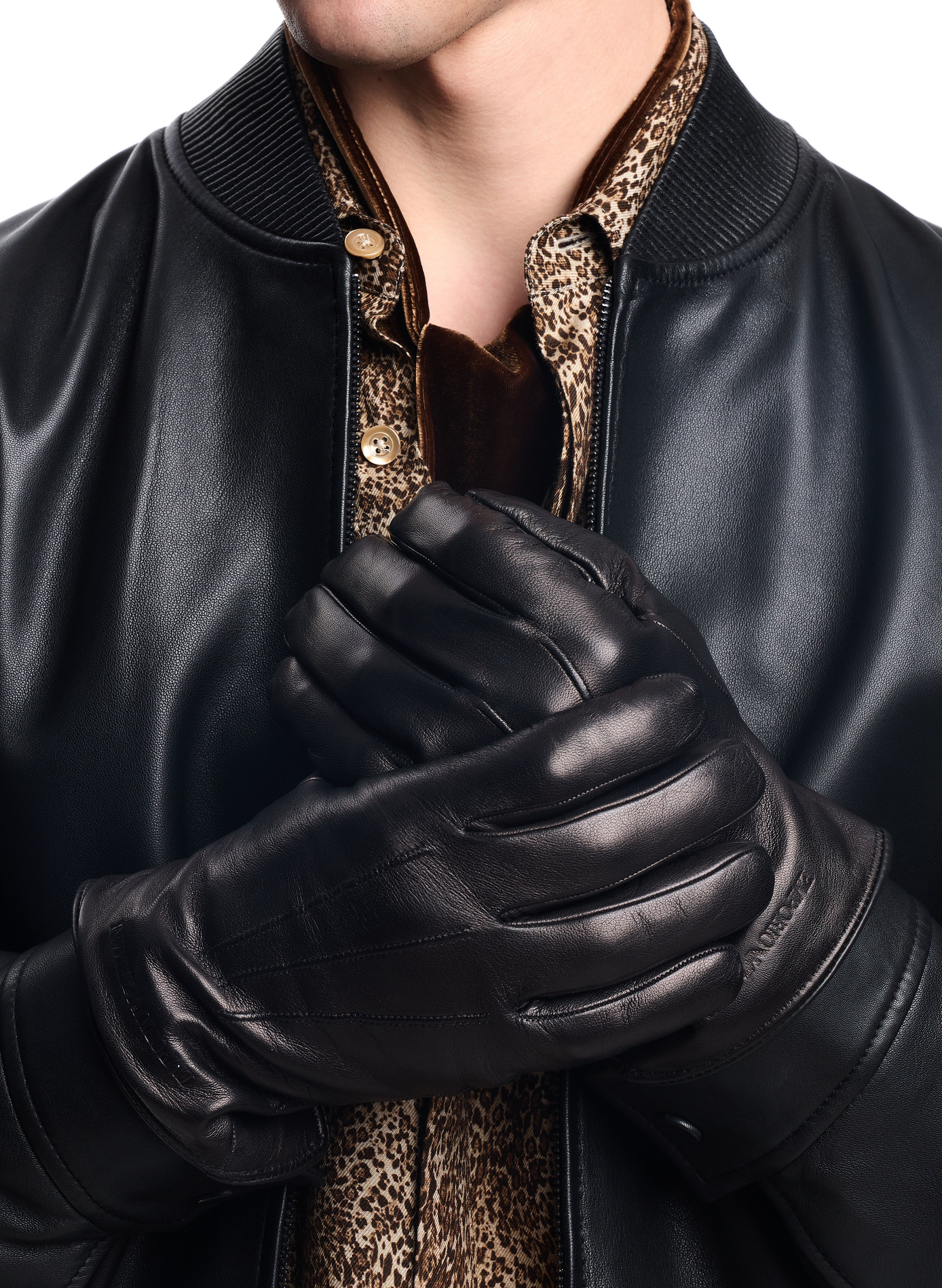 Guantes de cuero EMPORIO ARMANI Negro
