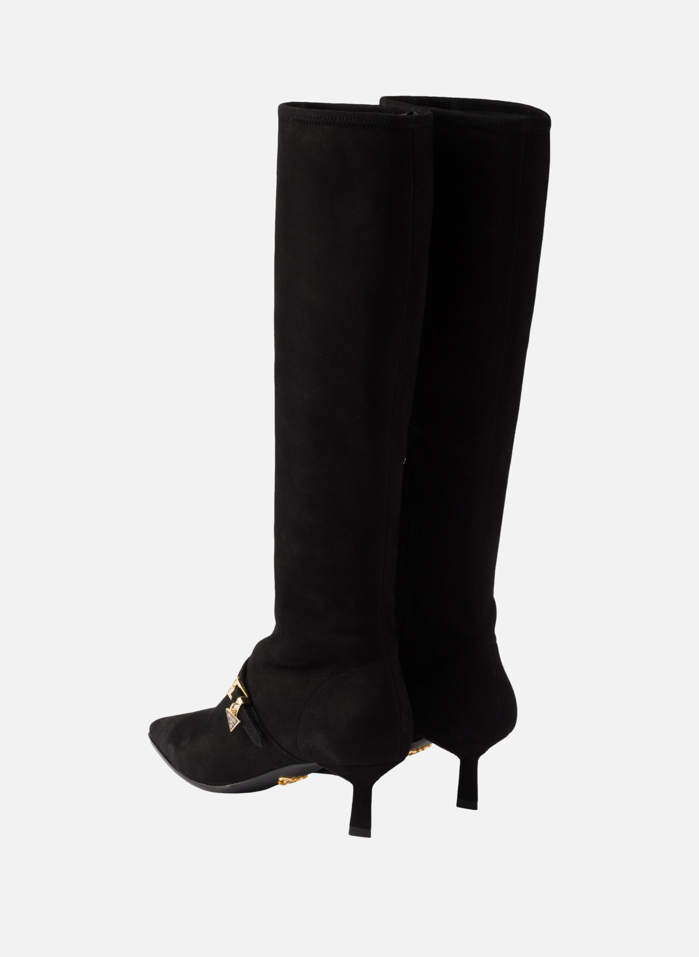 Bottes en veau velours stretch PRADA Noir