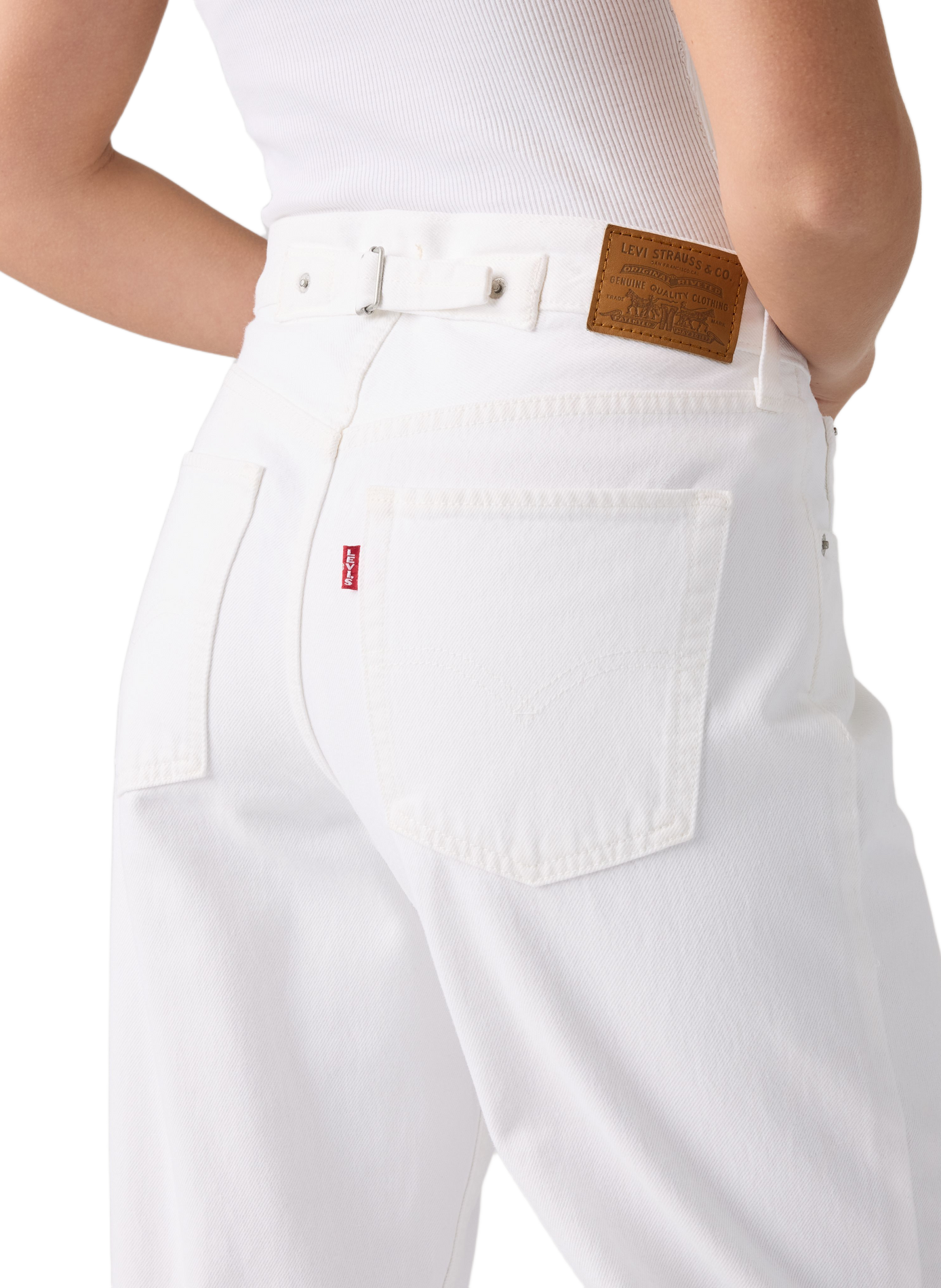 Losse Taper jeans van katoen LEVI'S Wit