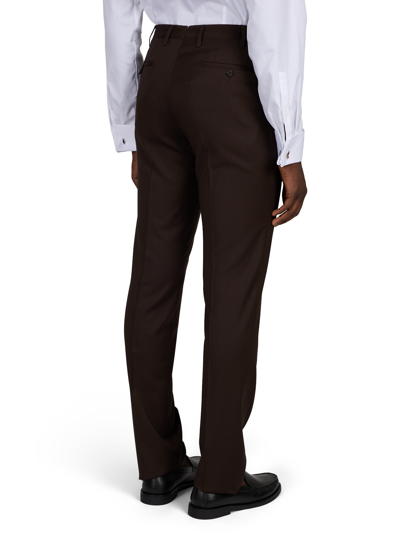 Pantalon droit en laine vierge et cachemire CORNELIANI Marron