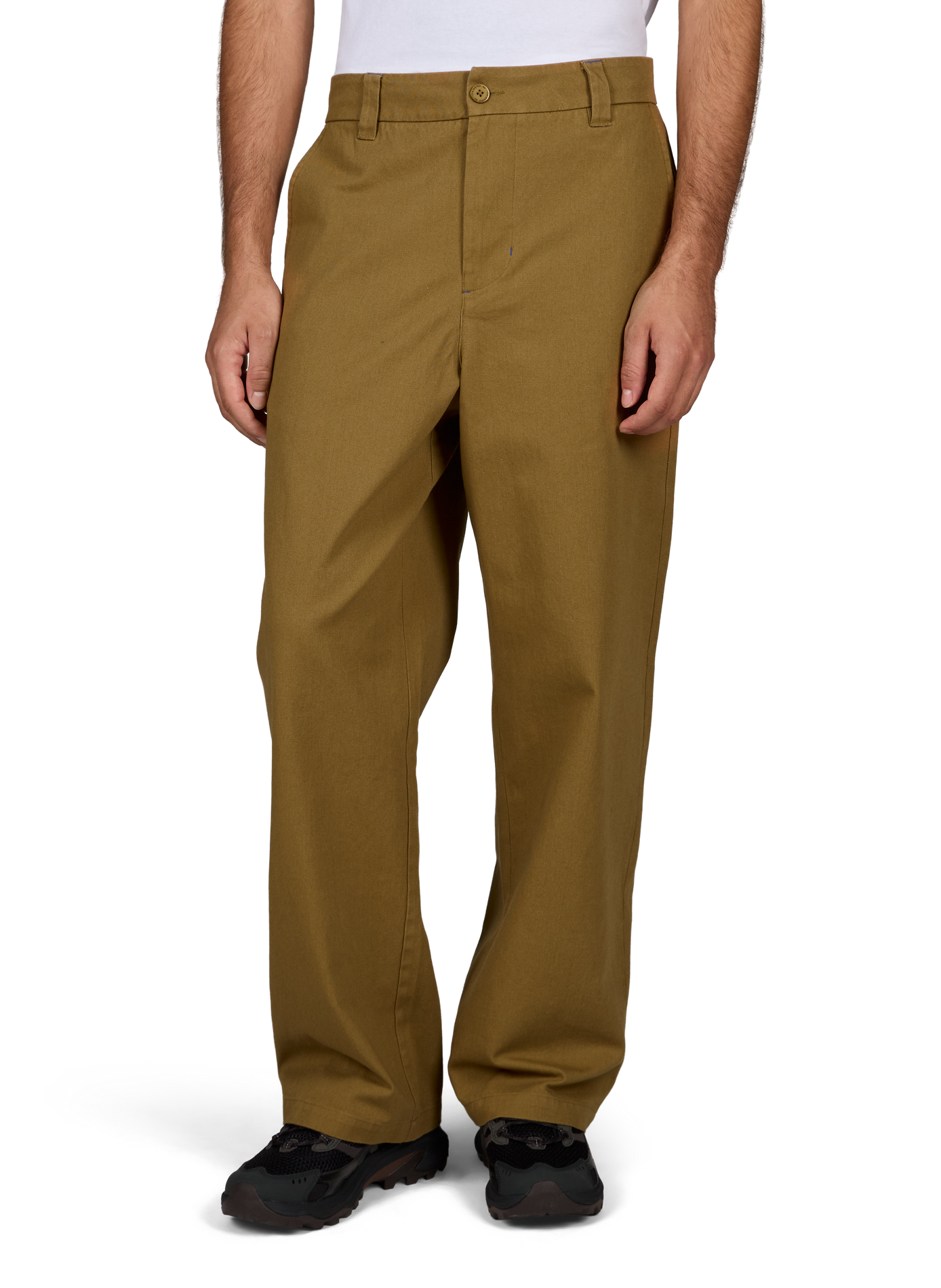 Wijde hoge taille broek in effen kleur THINKING MU Bruin