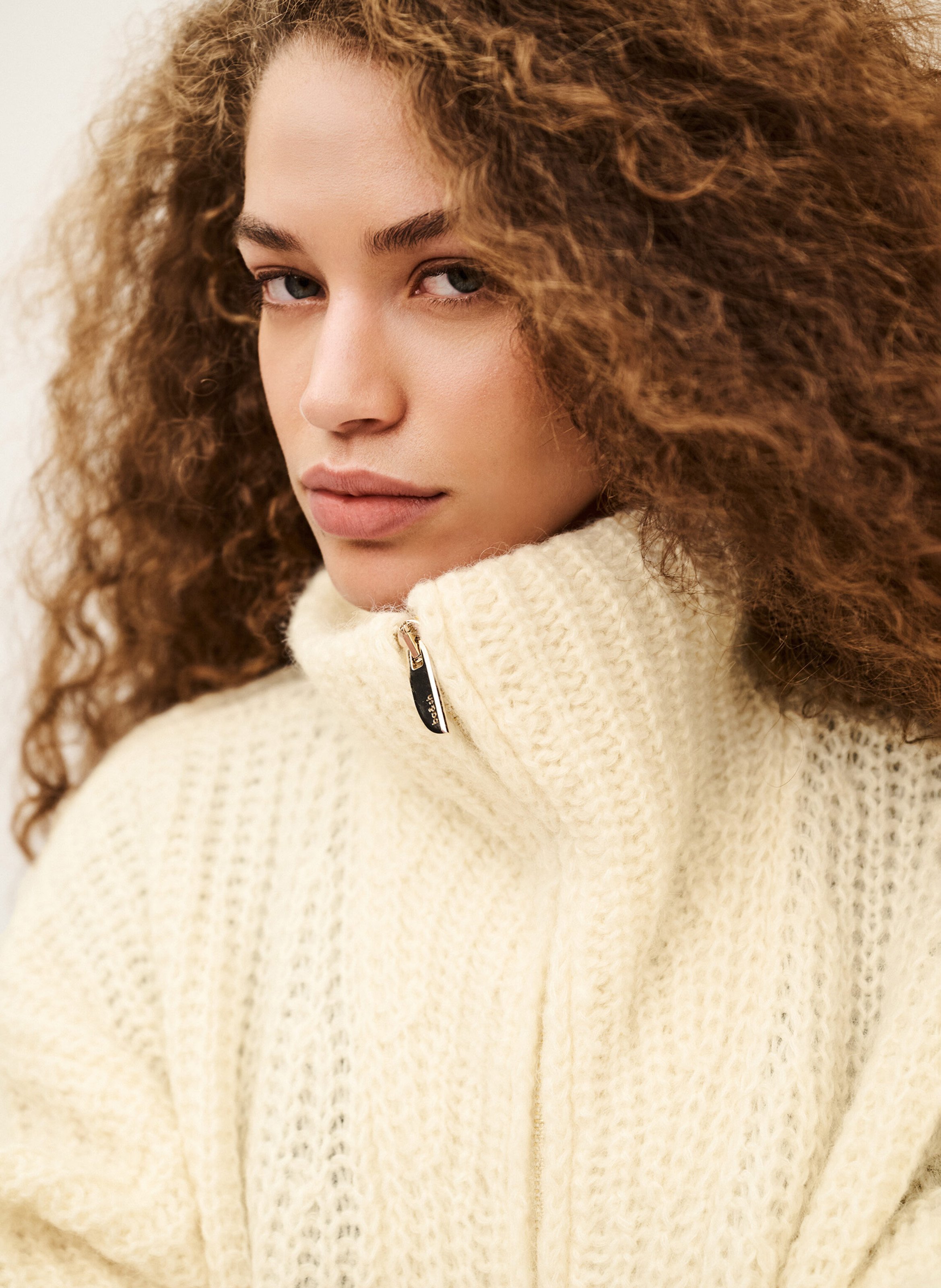 Cardigan ample en laine mélangée belwane BA&SH Beige