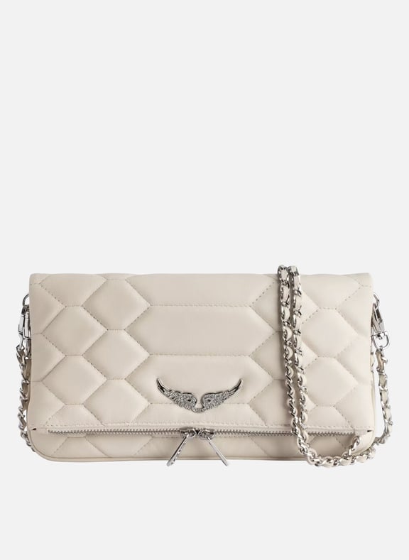 Pochette en cuir matelassée rock xl Blanc by ZADIG&VOLTAIRE ZADIG&VOLTAIRE Pochette en cuir matelassée rock xl Blanc