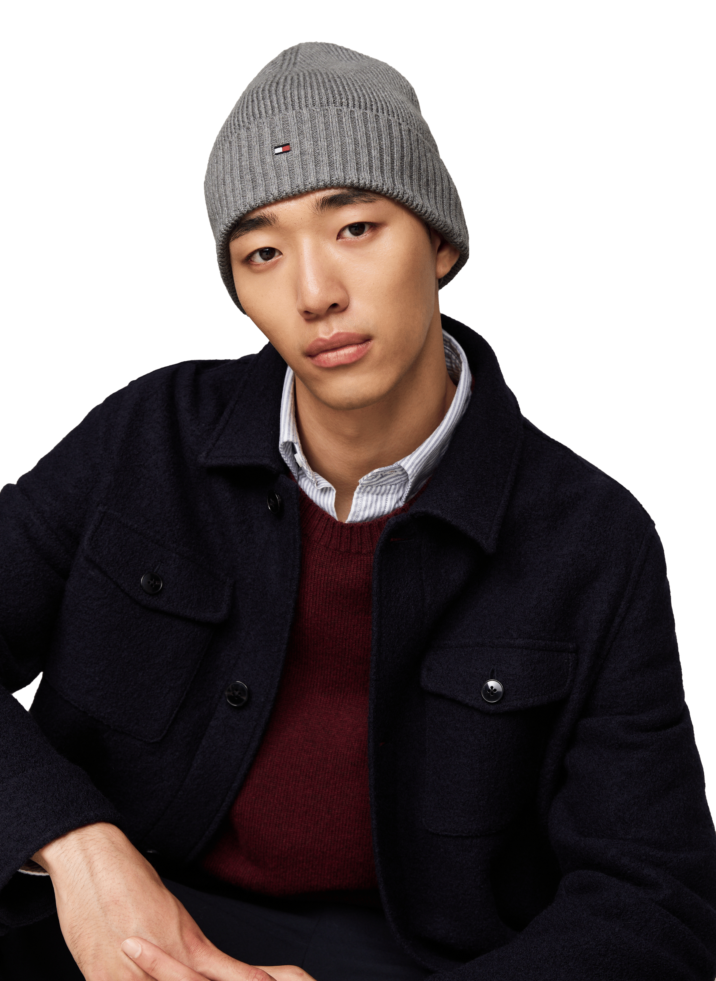 Cotton beanie TOMMY HILFIGER Grey