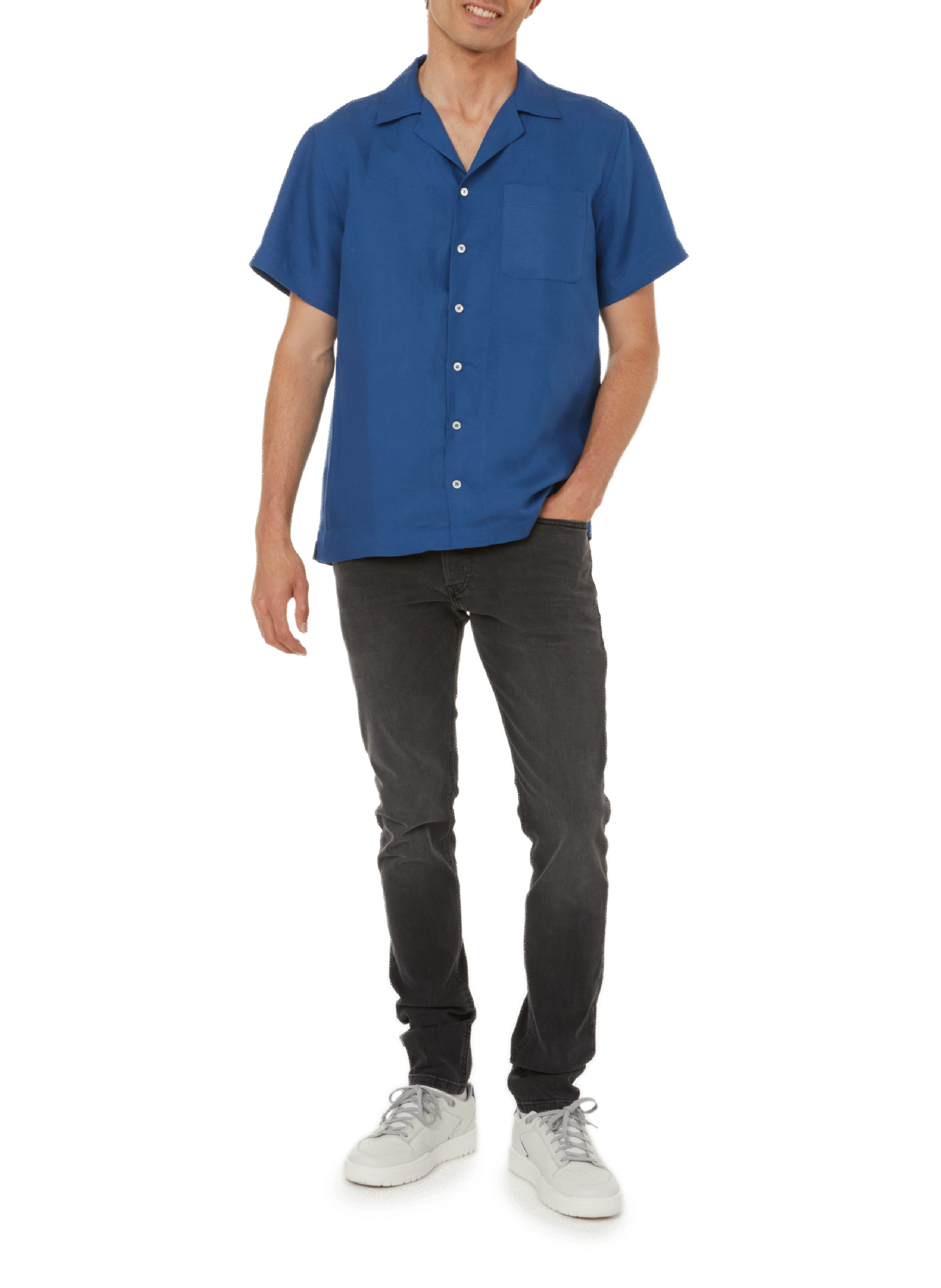 Chemise Barac en lin et lyocell EDITIONS 102 Bleu