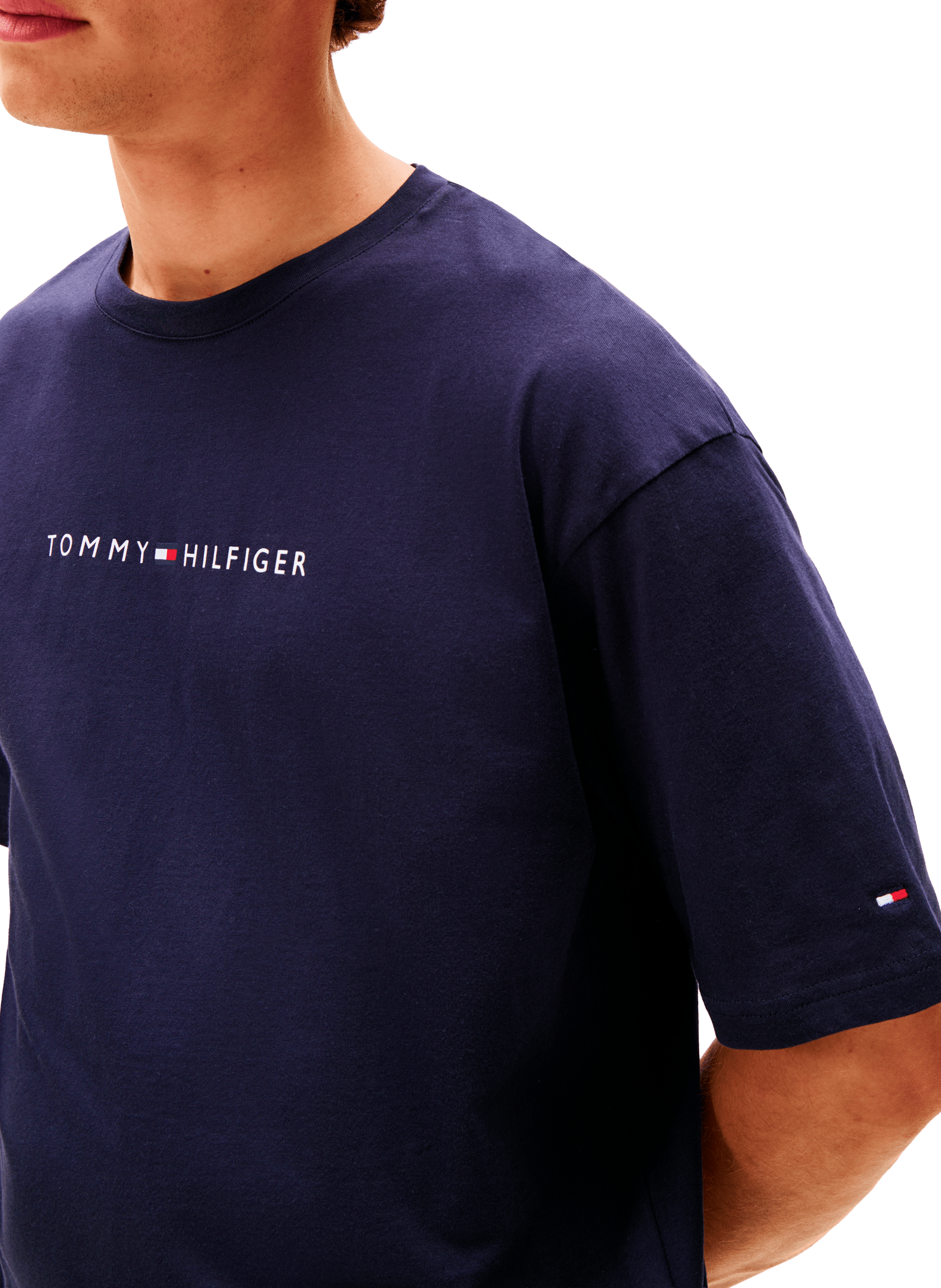 T-shirt de pyjama en coton TOMMY HILFIGER Bleu