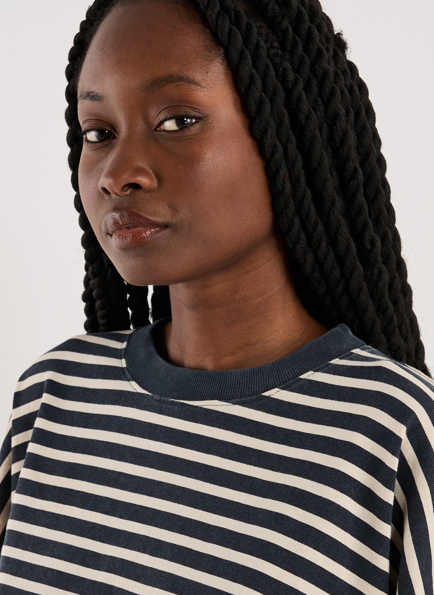 Pull court rayé en coton BELLEROSE Multicolore