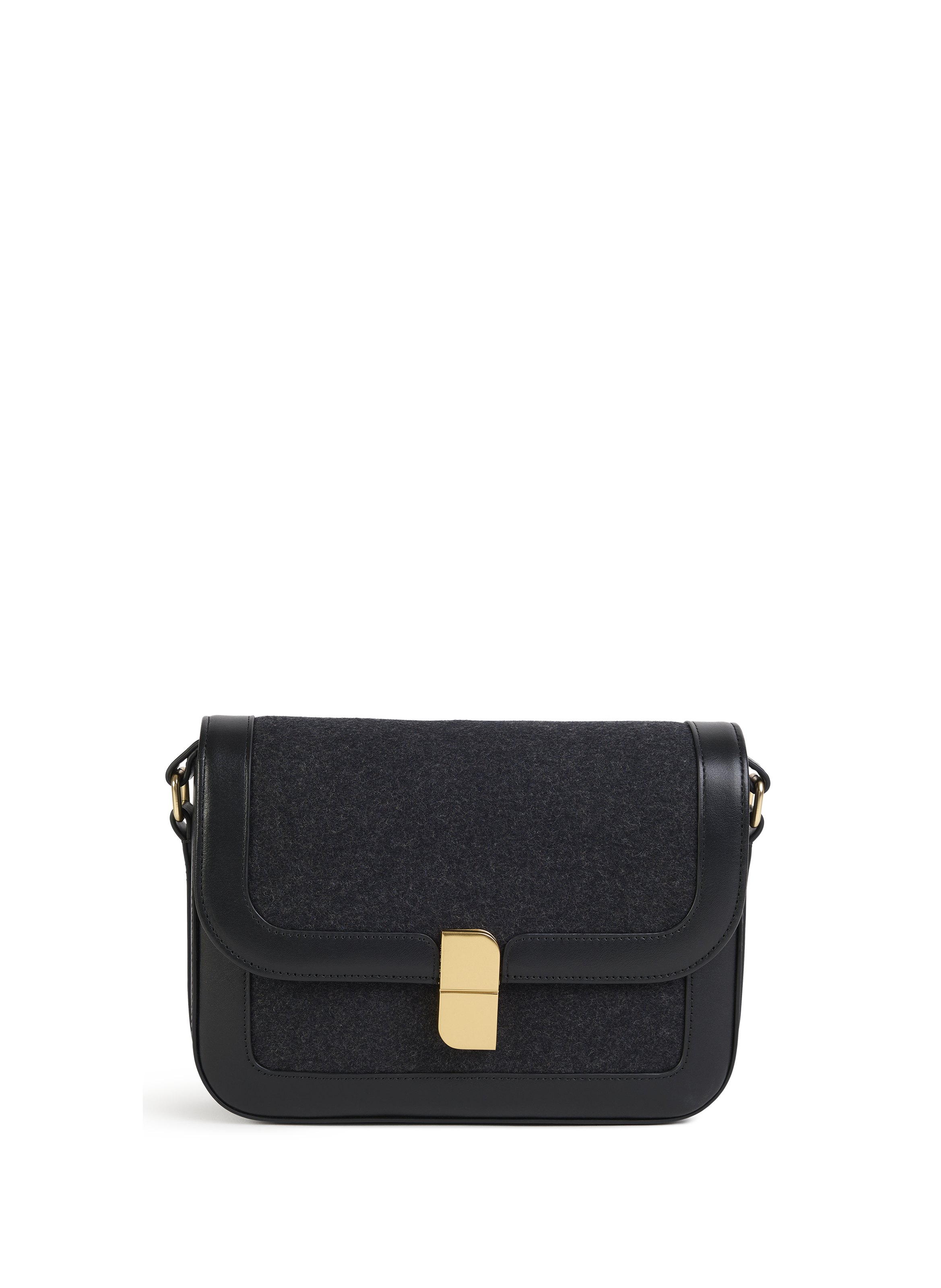 NAT & NIN Mixed leather shoulder bag Black