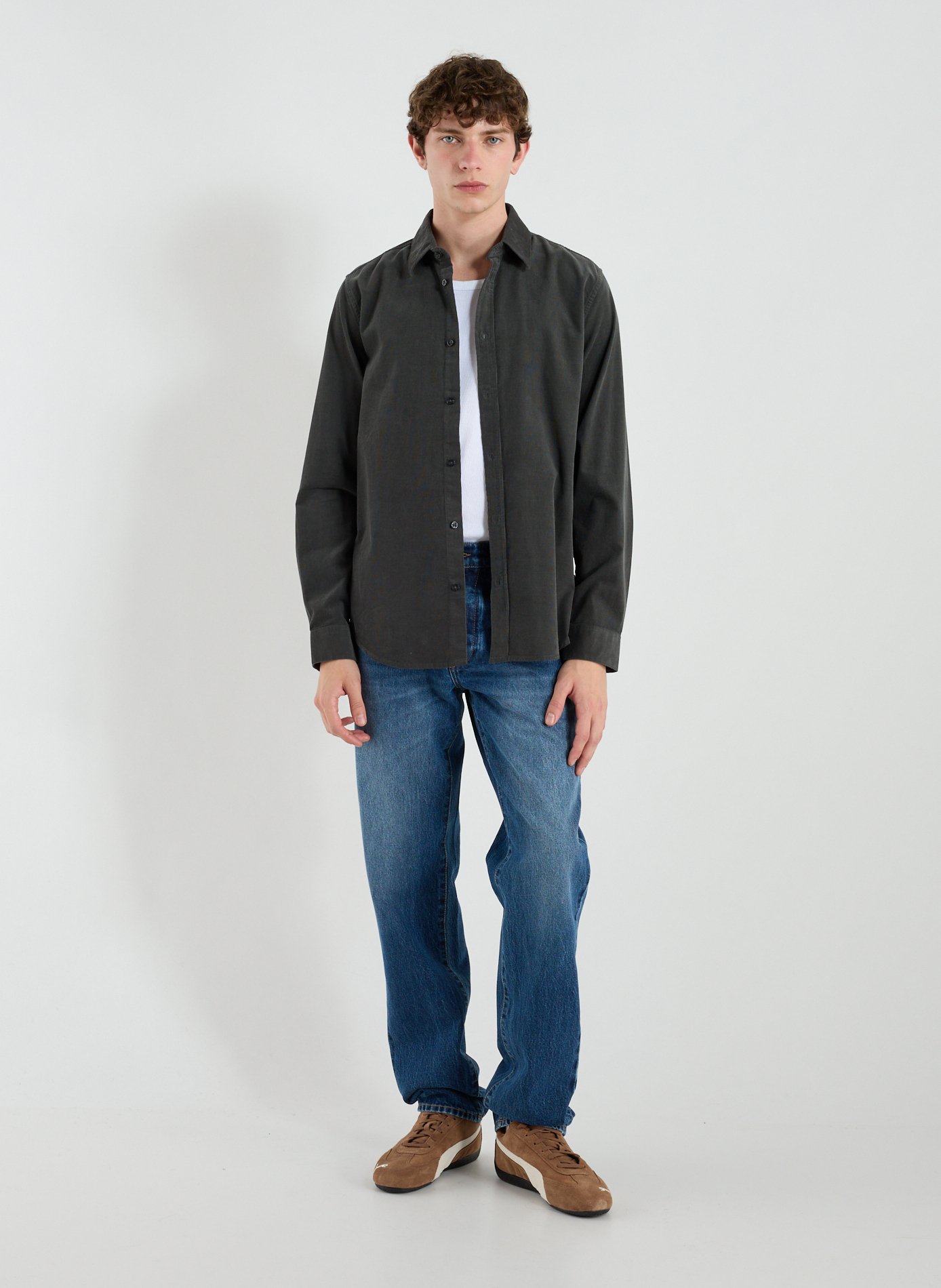 Chemise côtelée en coton SAMSOE SAMSOE Gris