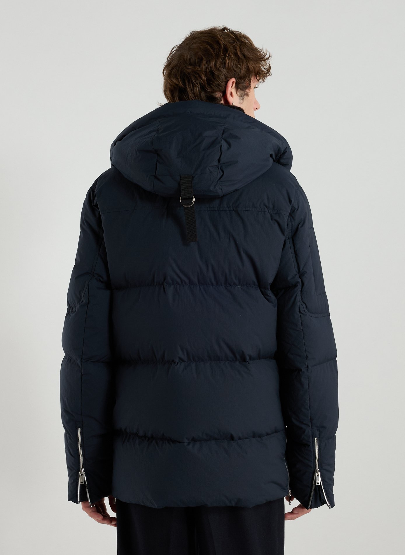 Quilted hooded puffer jacket MOOSE KNUCKLES Blue