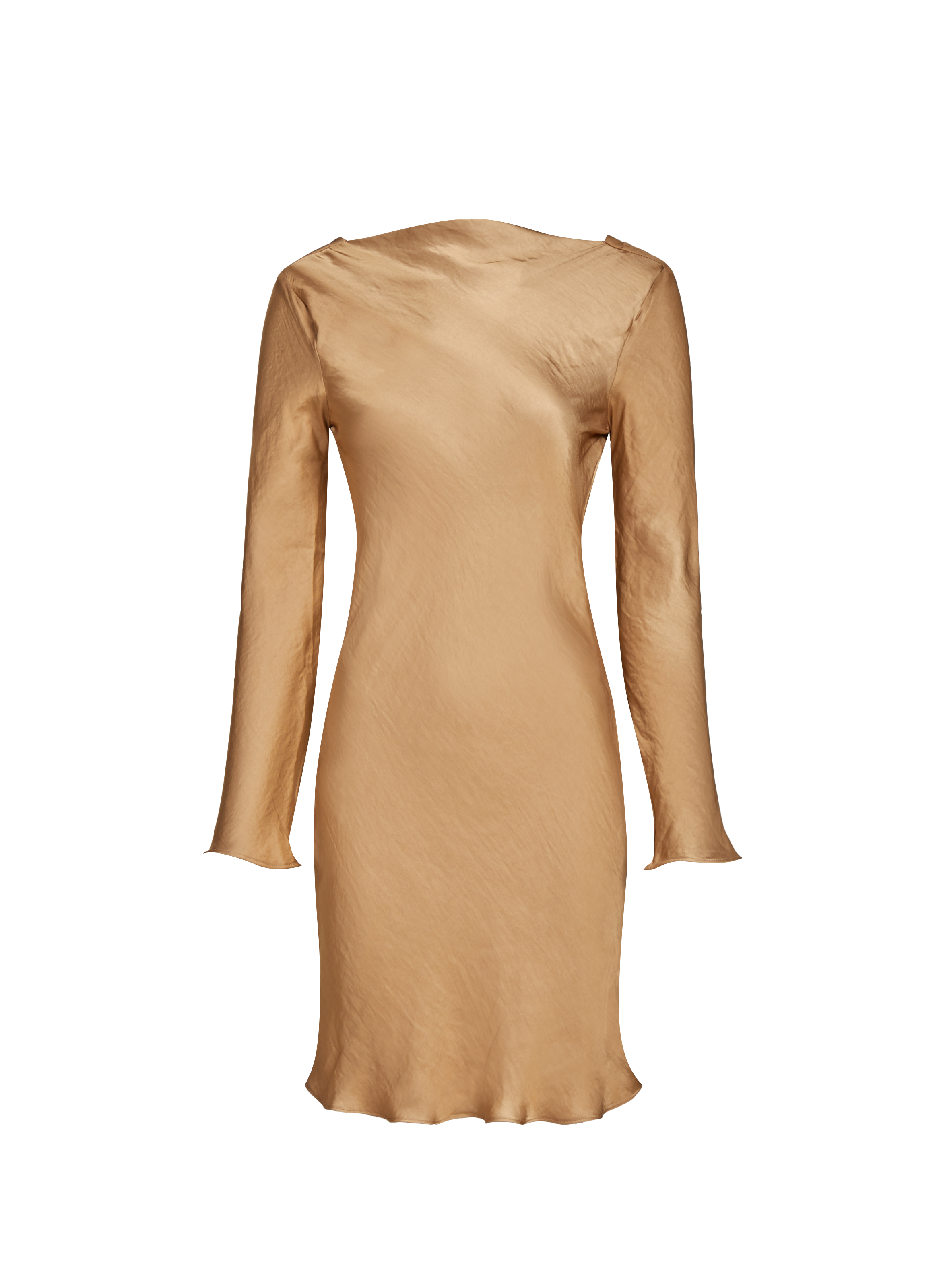 TOPSHOP Short fluid satin dress Brown