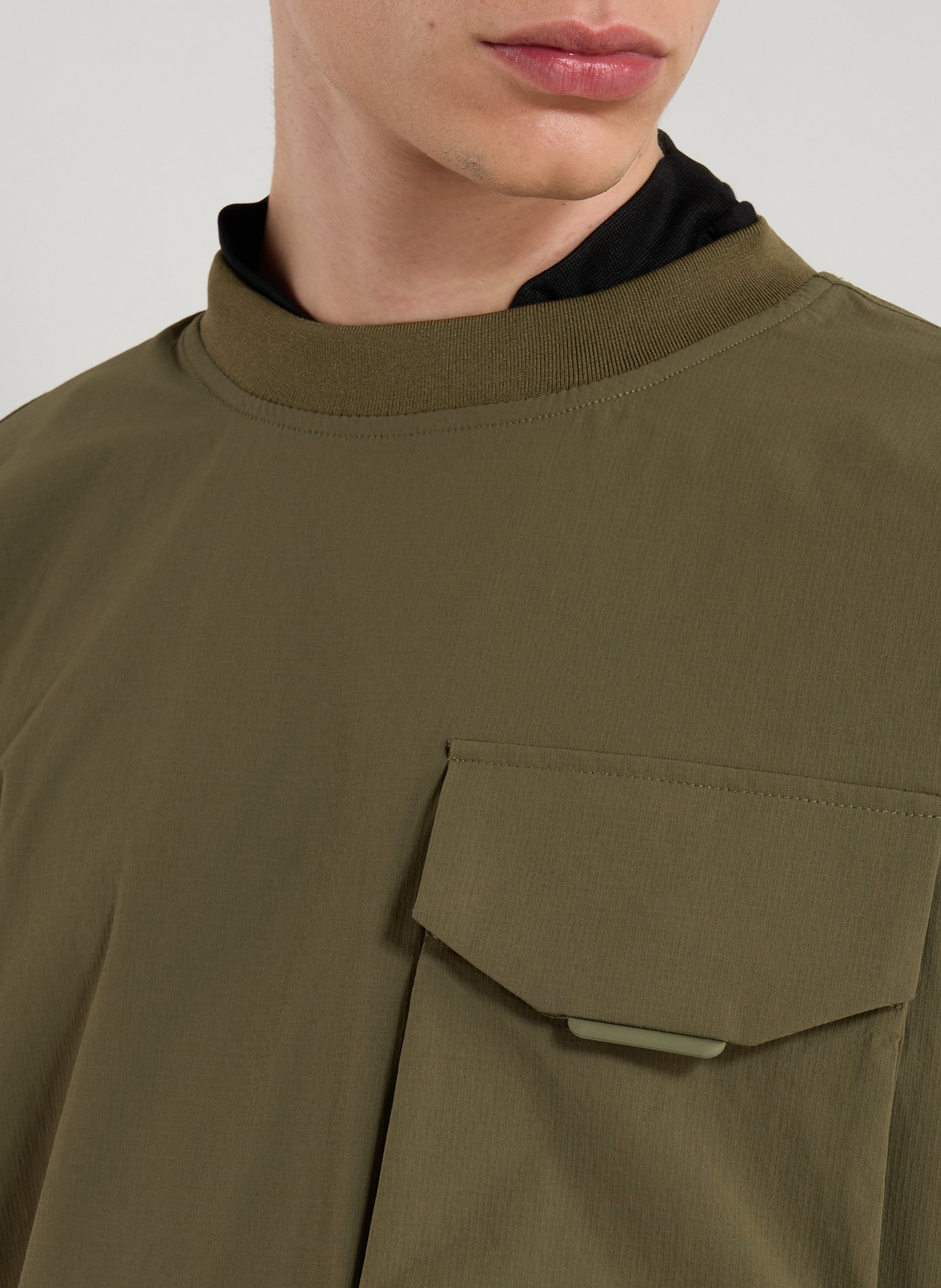 T-shirt col rond à manches longues GERTRUDE ET GASTON Kaki