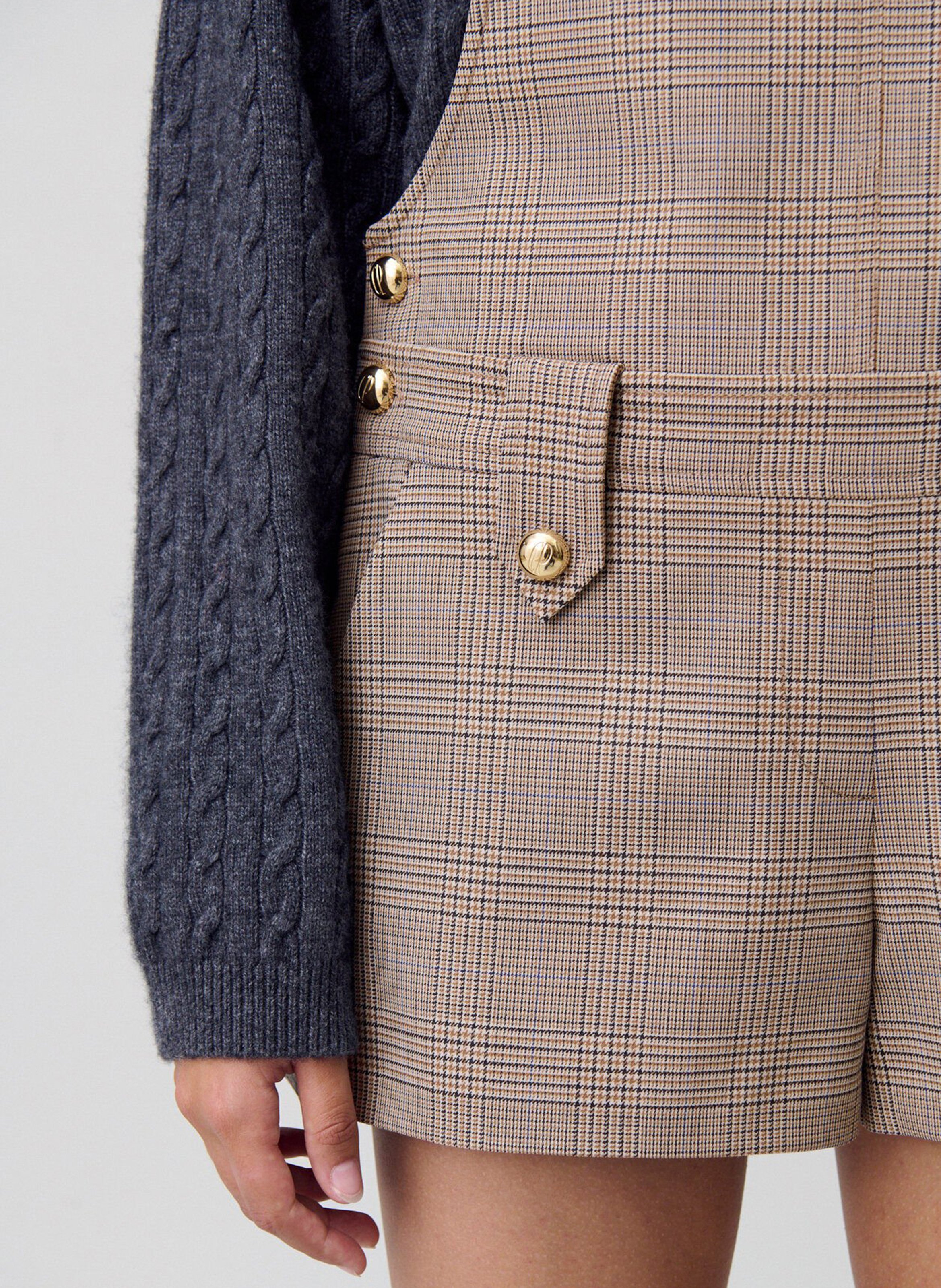 Combi-short salopette à carreaux en laine mélangée CLAUDIE PIERLOT Multicolore