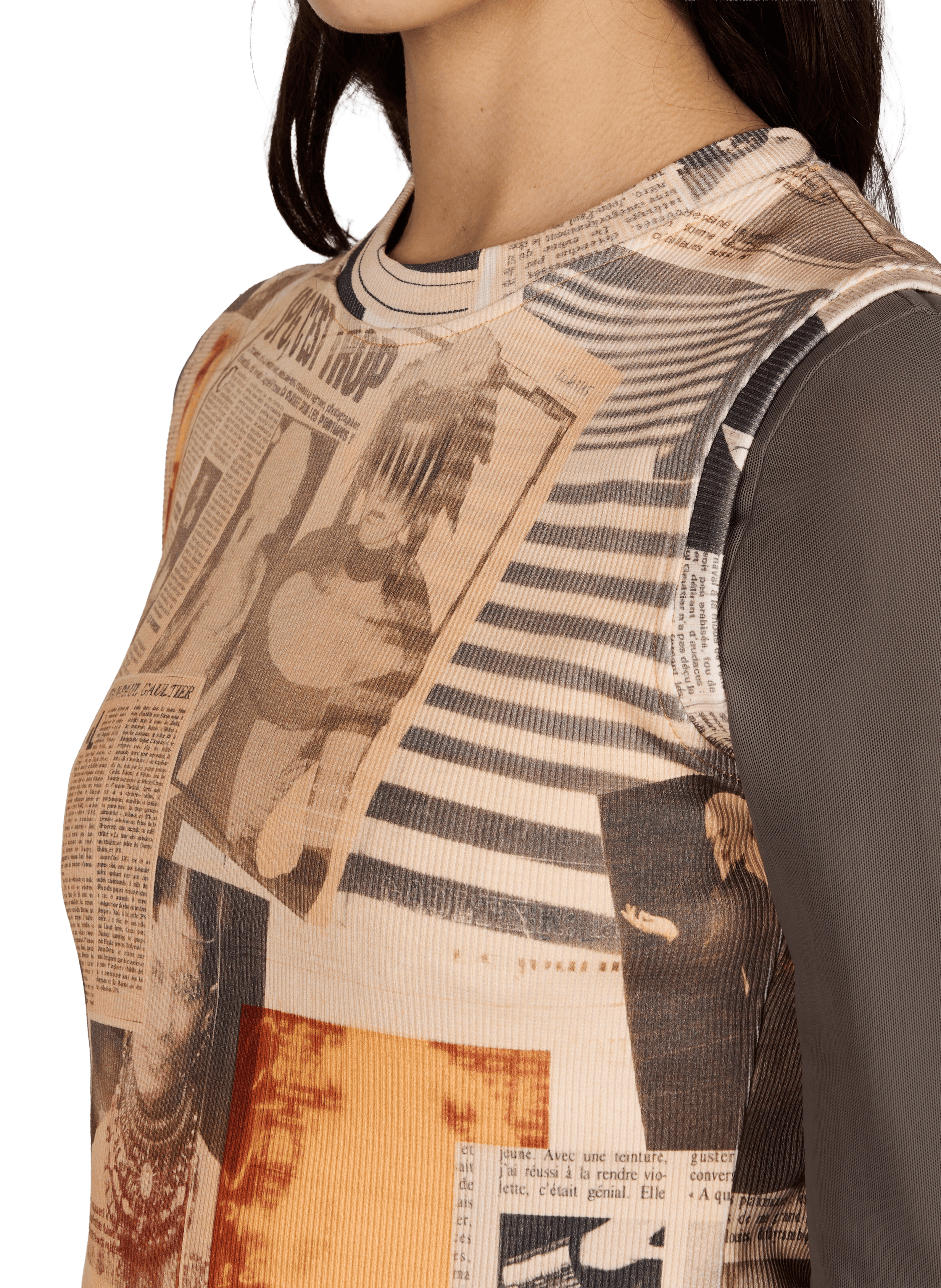 Printed cotton blend top JEAN PAUL GAULTIER Multicolour