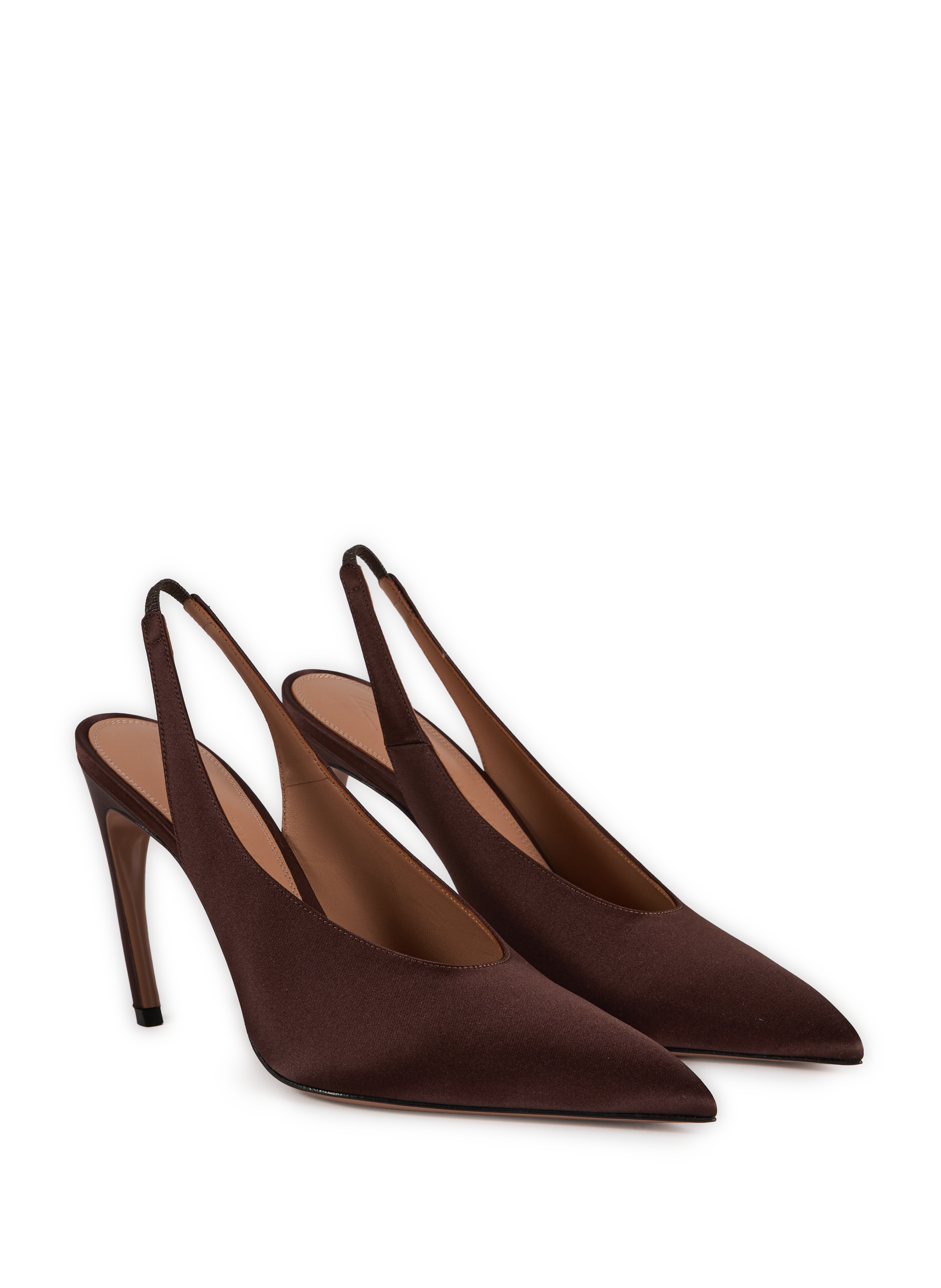 Satin sling-backs THE ATTICO Brown