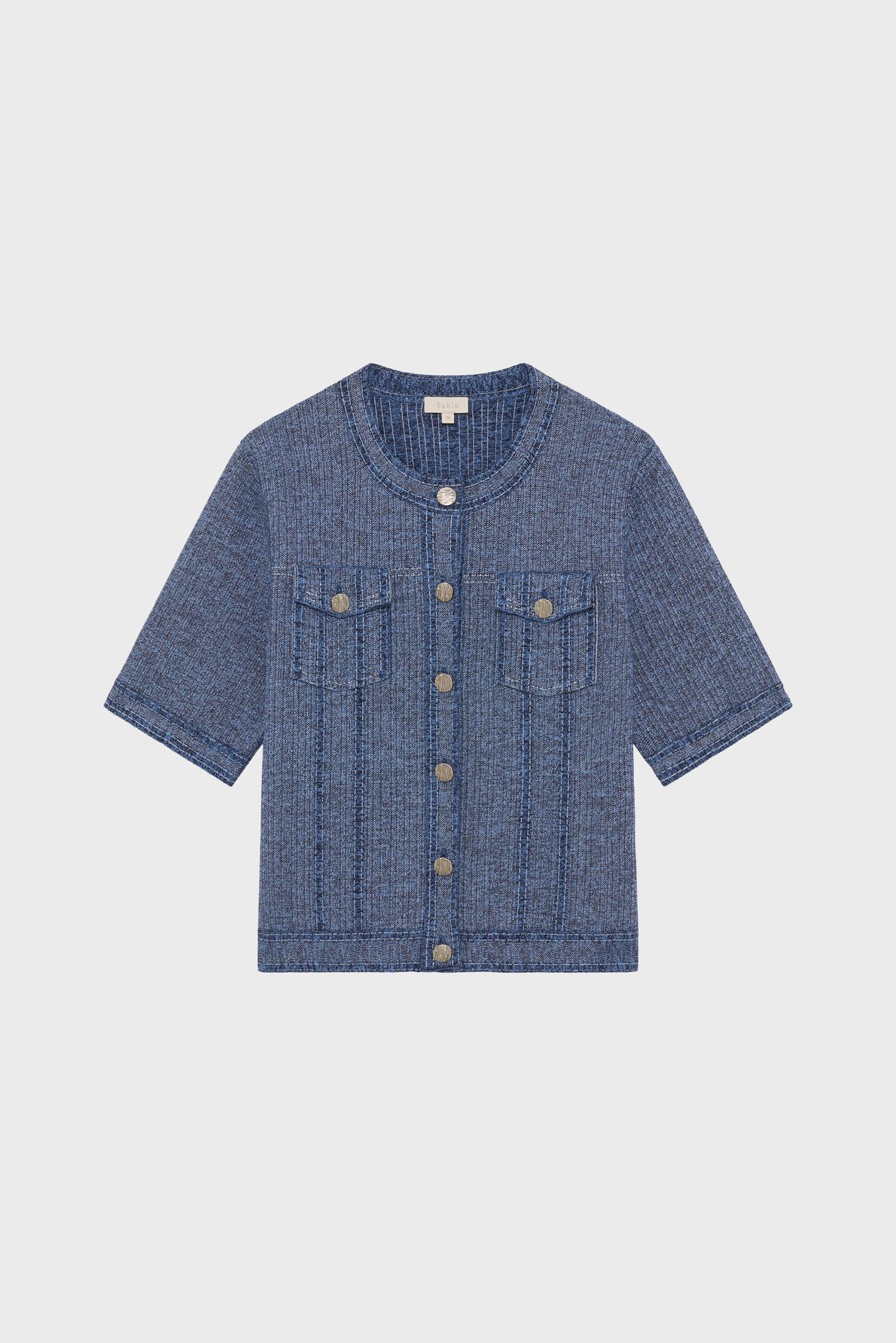 Gilet effet jean à manches courtes - lisa PABLO Bleu