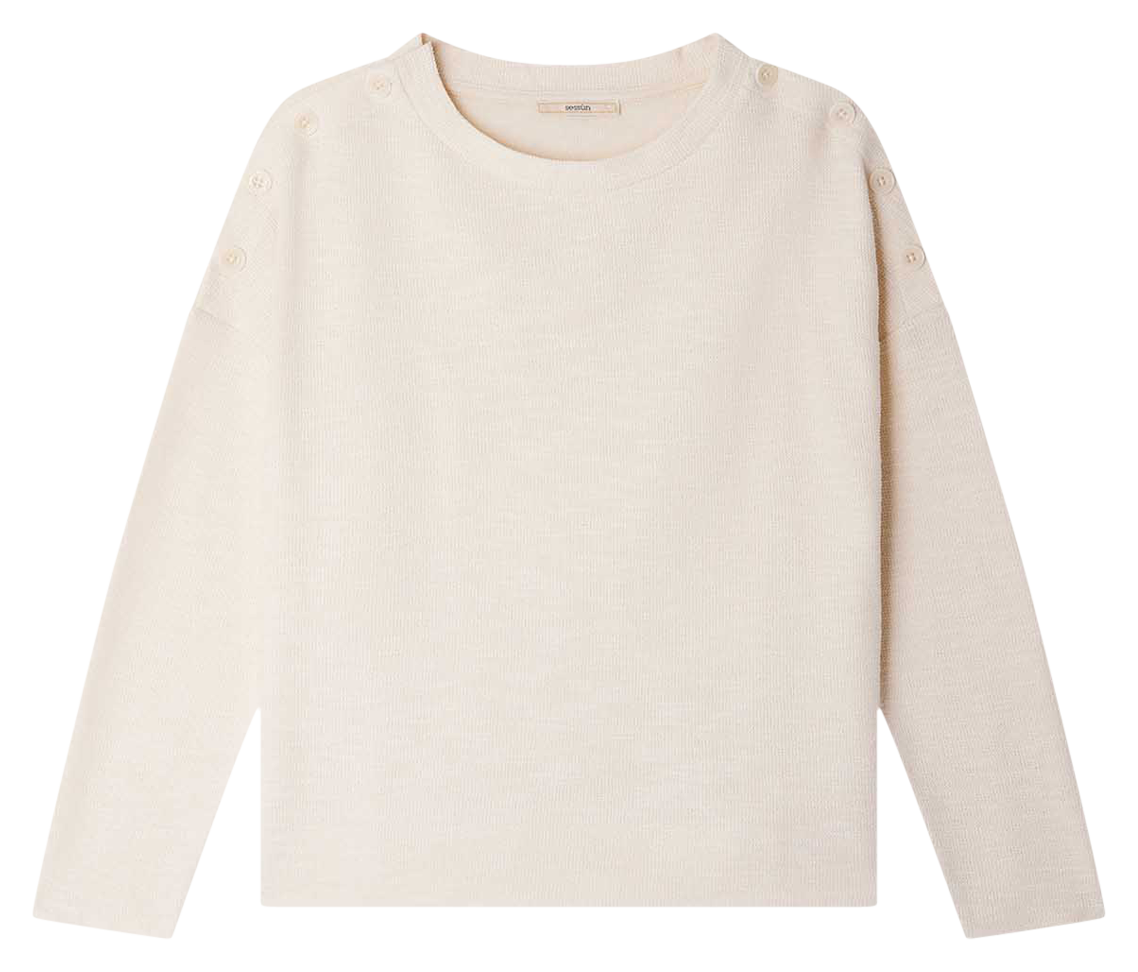 Pull fin col rond en coton mélangé austin SESSUN Beige