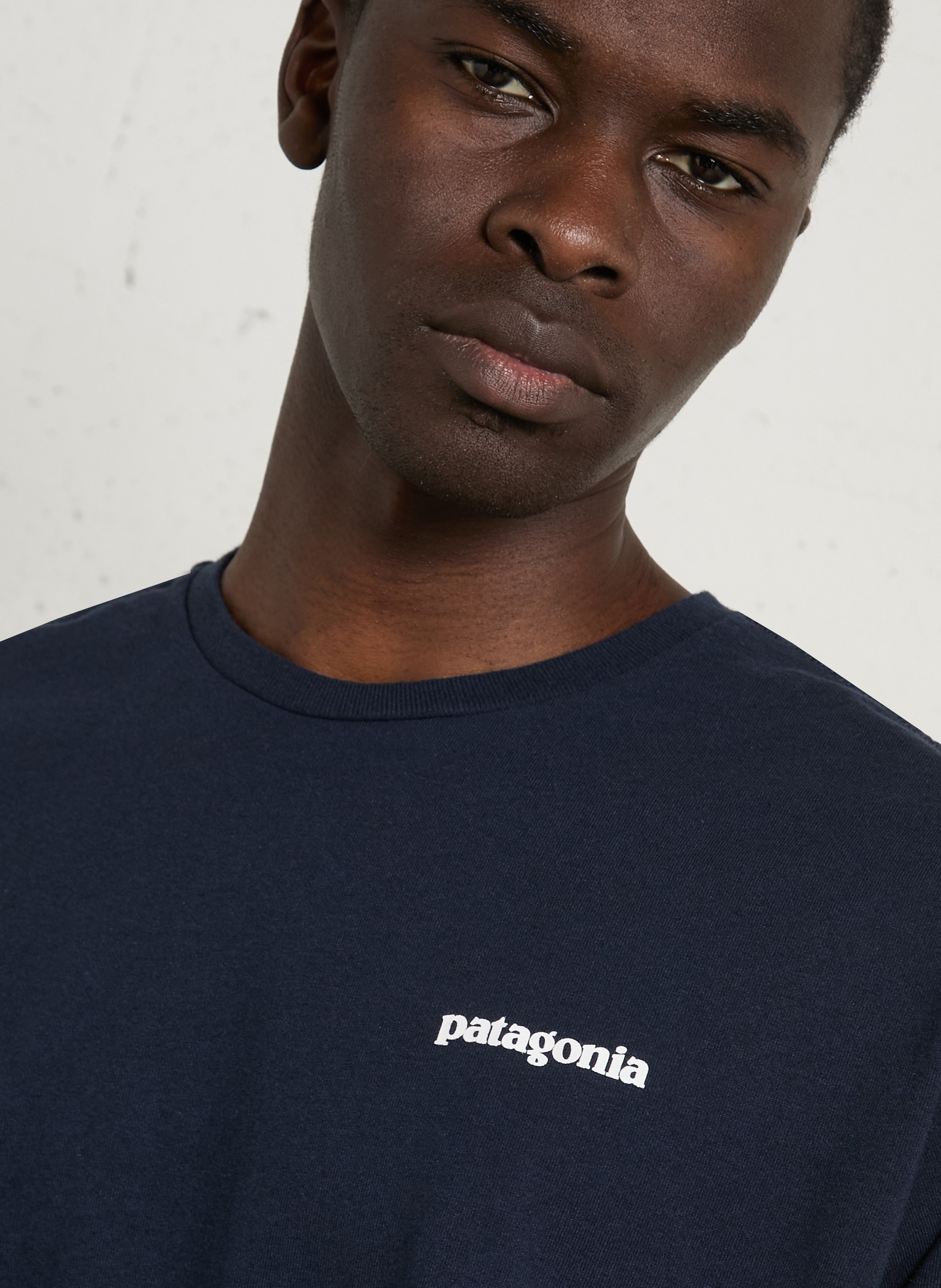 Tee-shirt col rond regular-fit sérigraphié en coton recyclé mélangé PATAGONIA Bleu