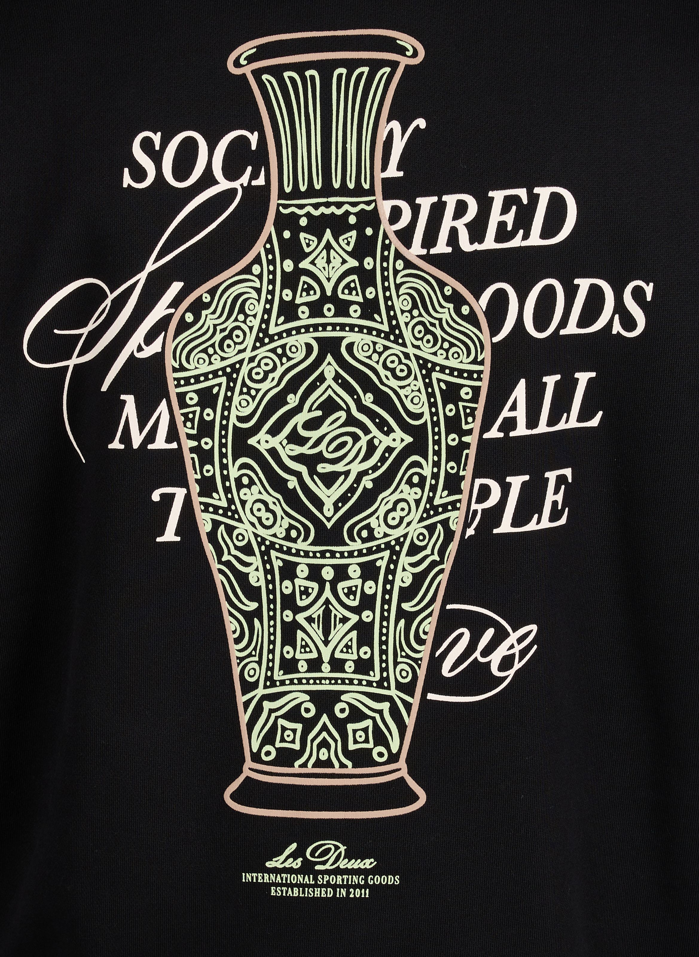 Sweatshirt à imprimé en coton LES DEUX Noir