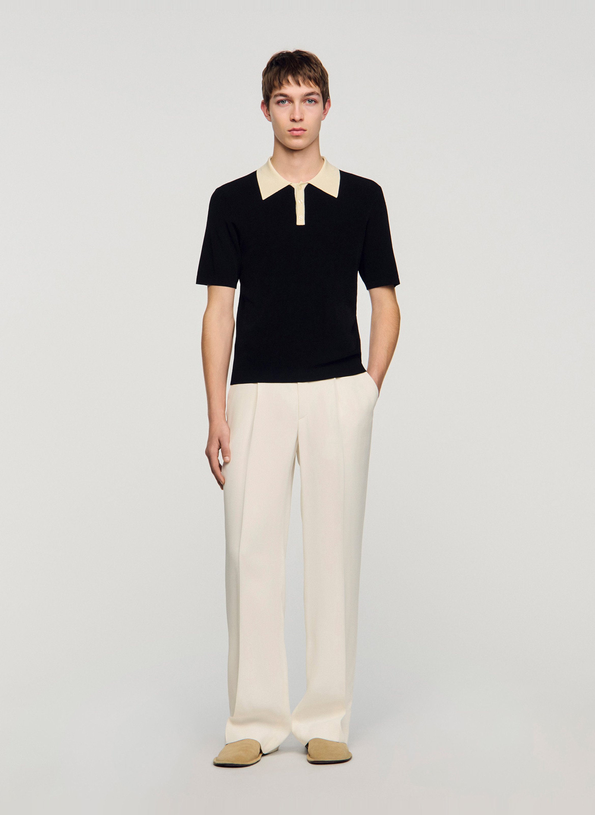 Polo en maille SANDRO Noir