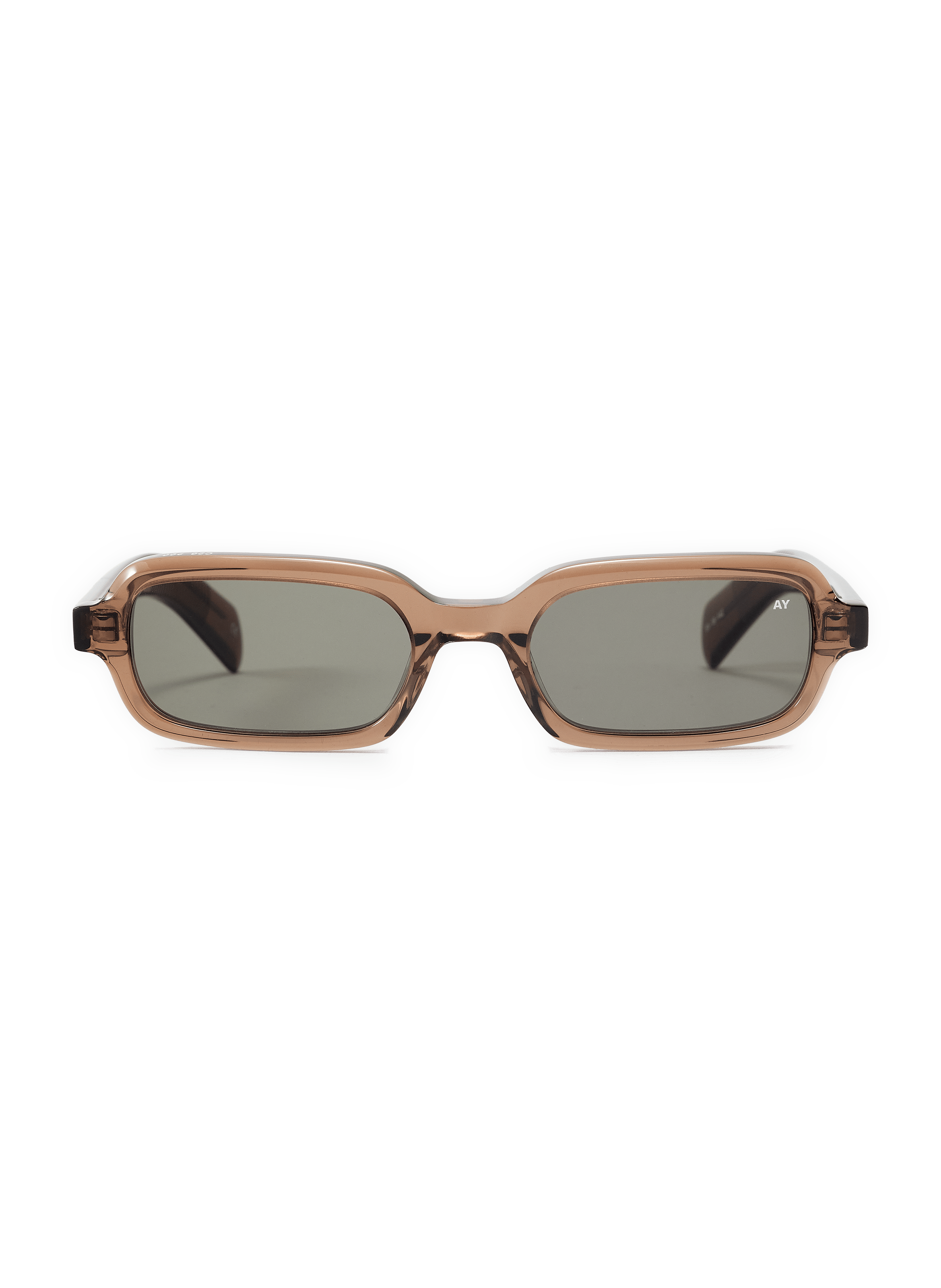 Lunettes de soleil unies en acétate AY STUDIOS Marron